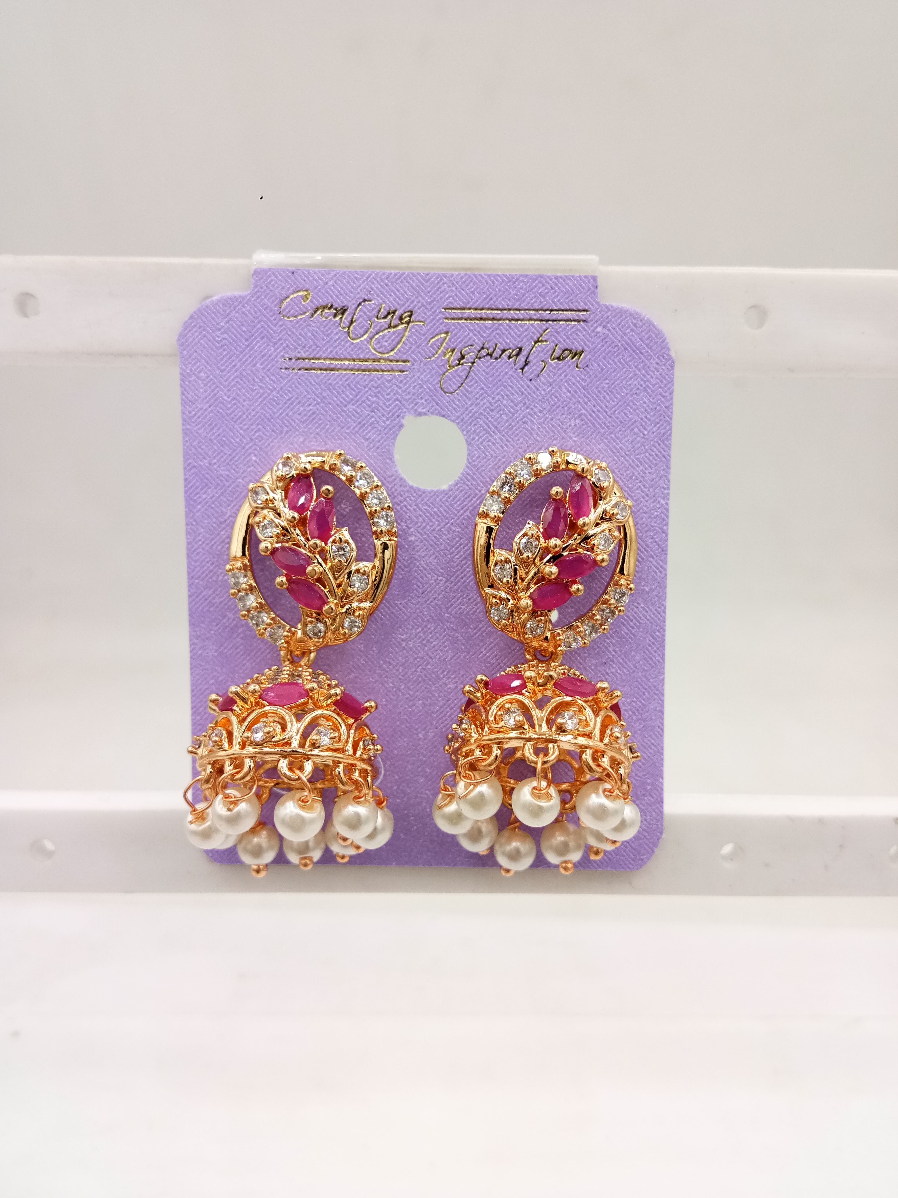 AD ROSE CLR JHUMKI - 21249 NX