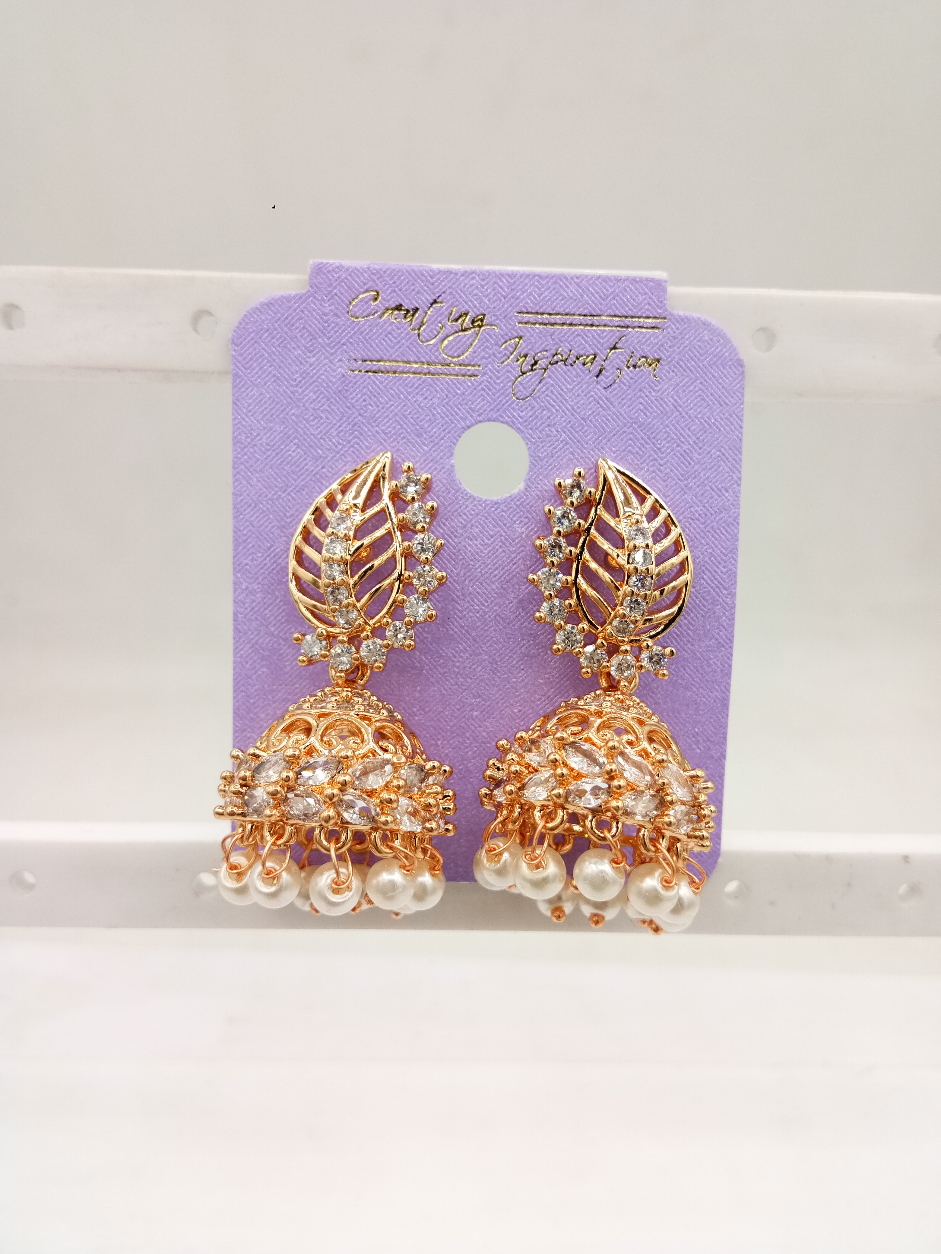 AD ROSE WT JHUMKI - 21254 NX