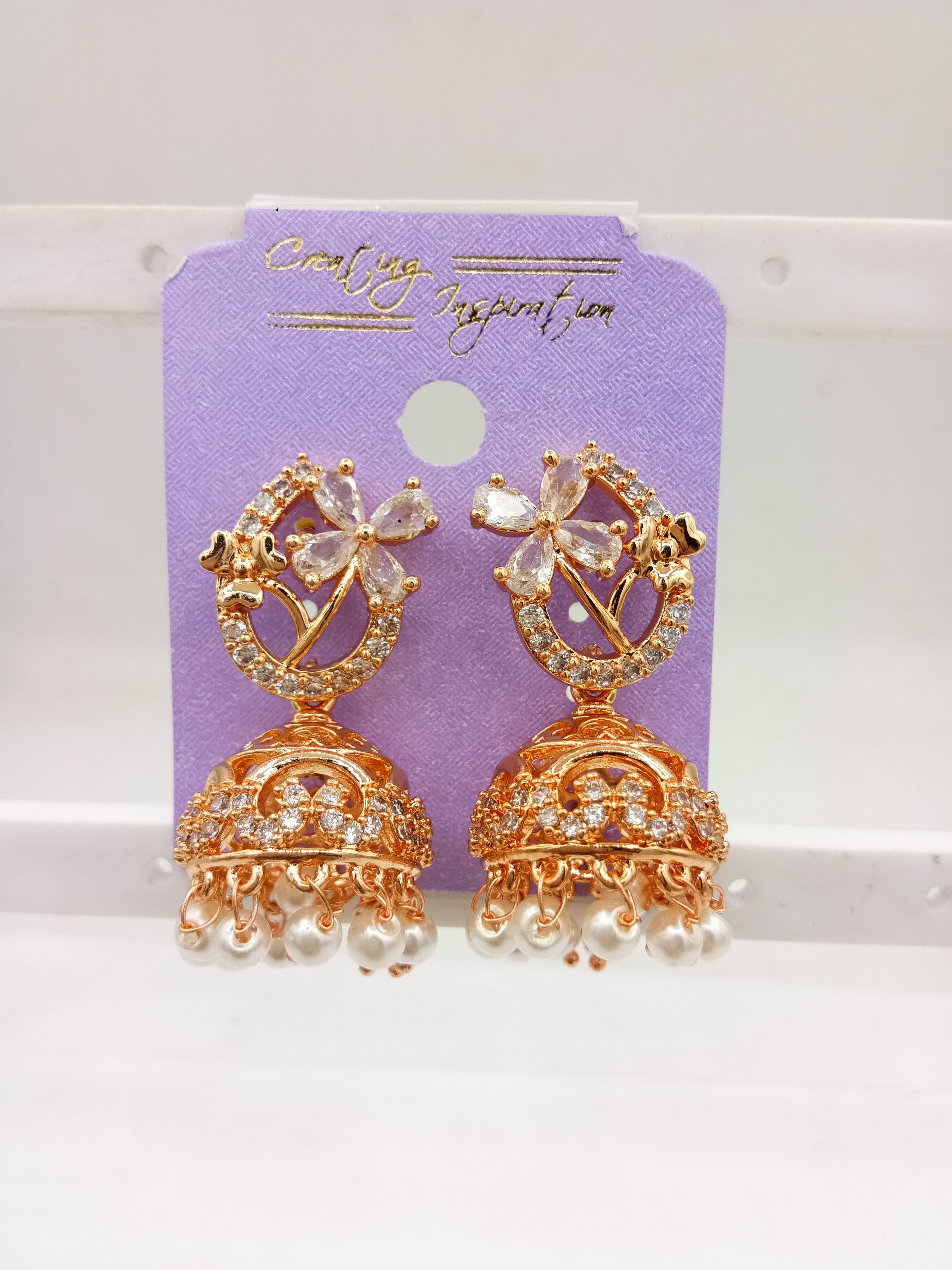 AD ROSE WT JHUMKI - 21252 NX