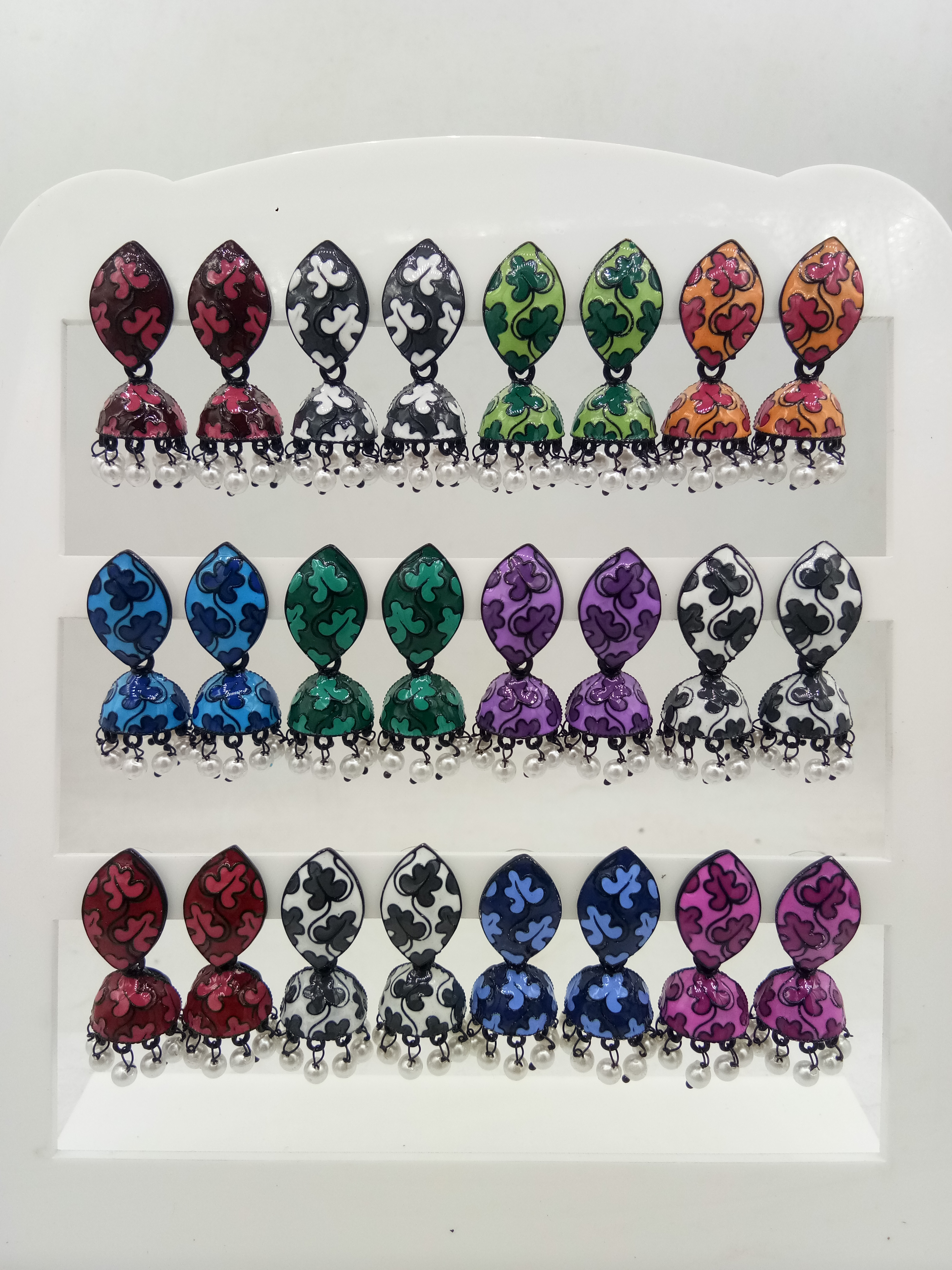 BLACK CNM 12 JODI TRAY JHUMKI - 523324