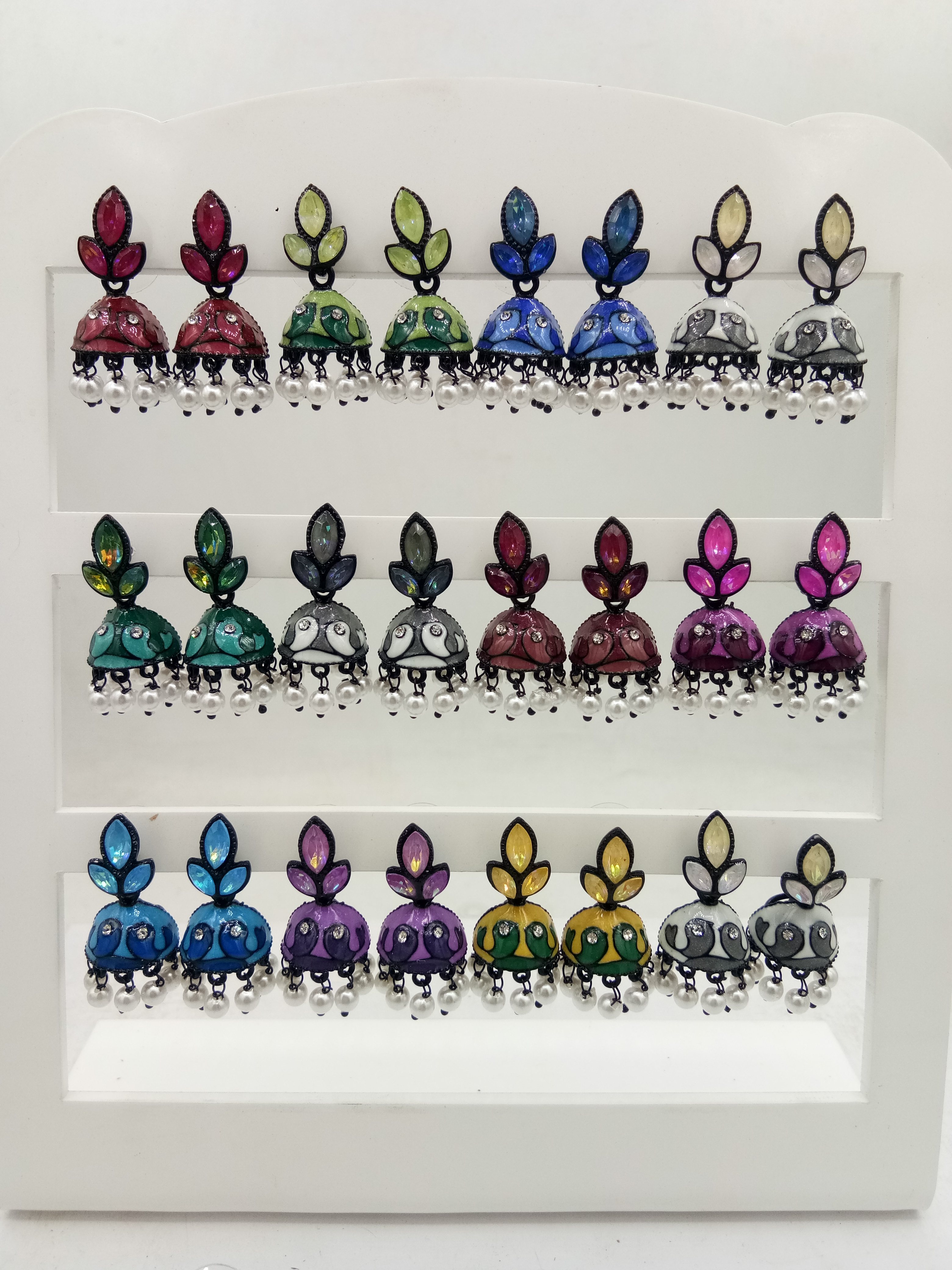 BLACK CMN 12 JODI TRAY JHUMKI - 524029