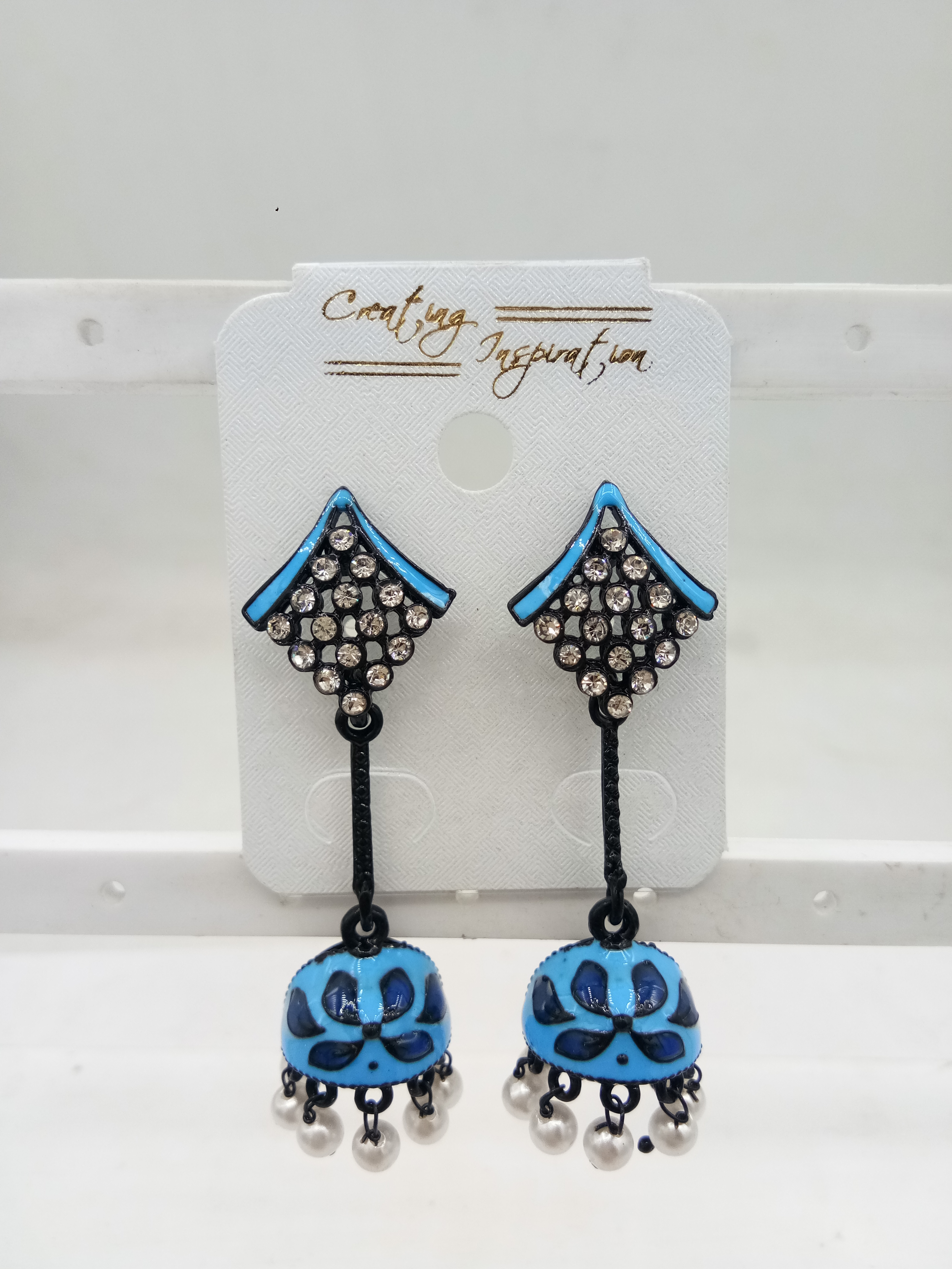 NEW BLACK CLR + CLR MEENA DANDI JHUMKI - 524702