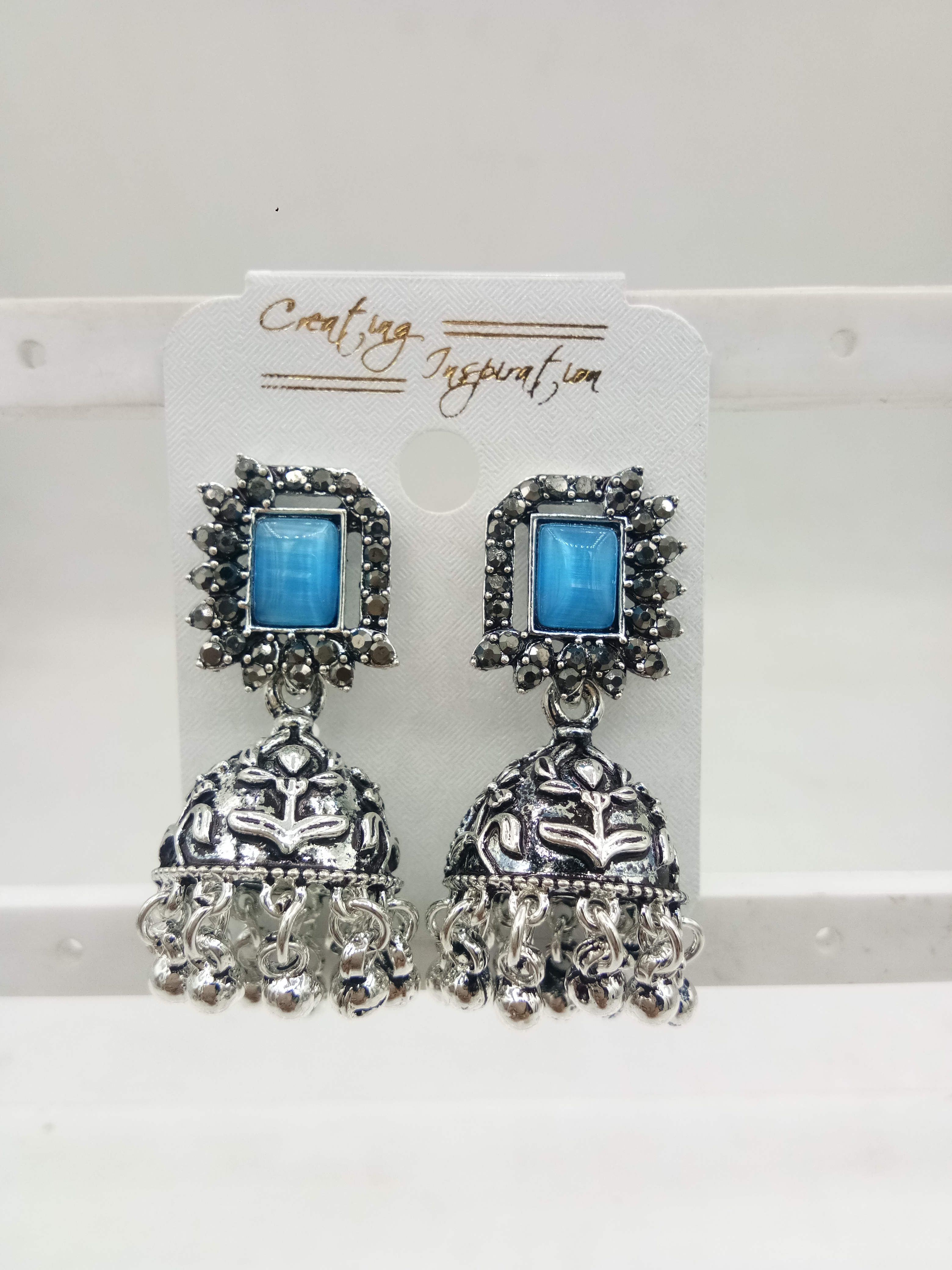 GERMAN SILVER COLOR MONALISA BAJRI JHUMKI - 524816