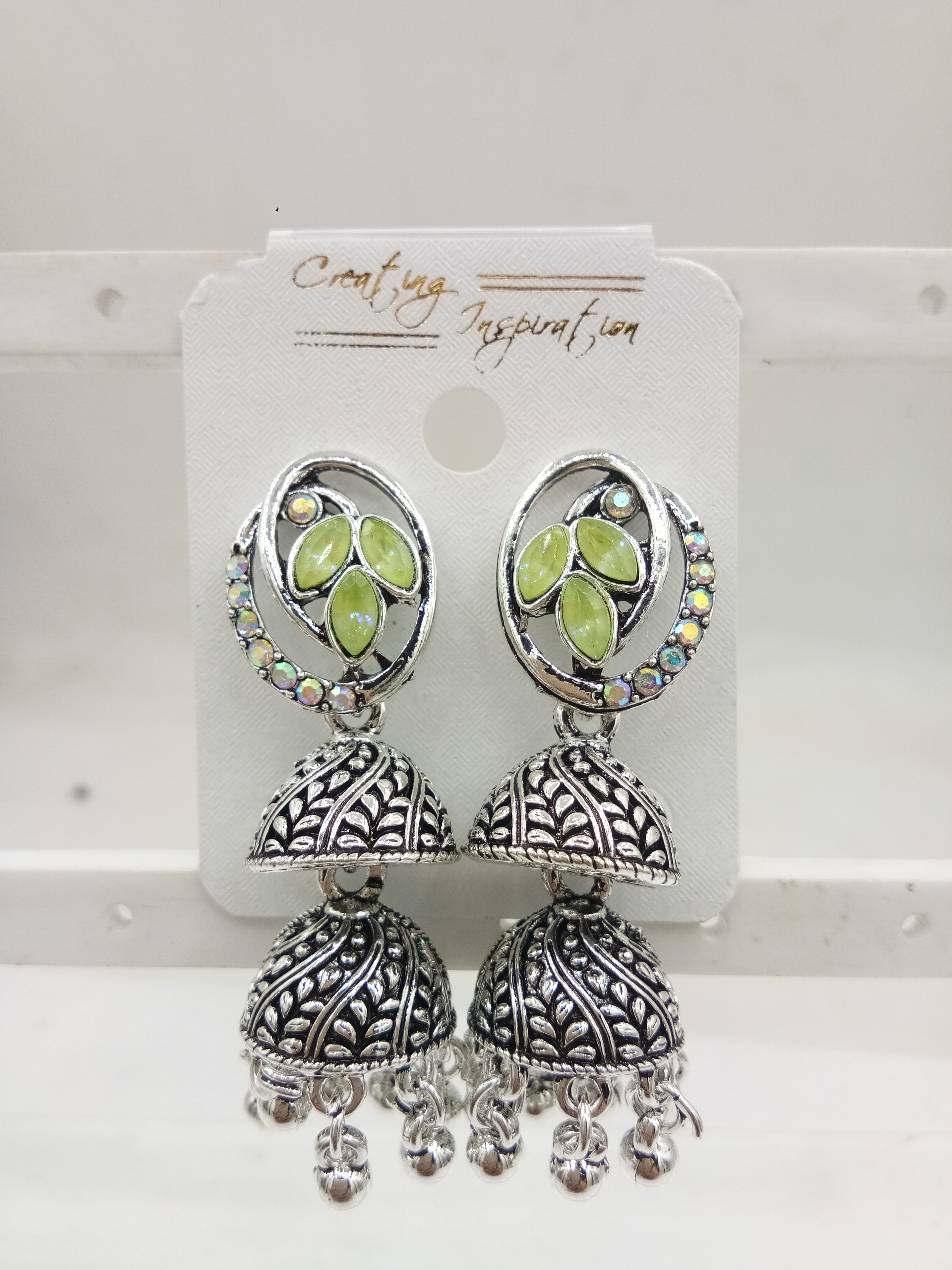 GERMAN SILVER ANTIQUE ASSST DOUBLE JHUMKI - 71408