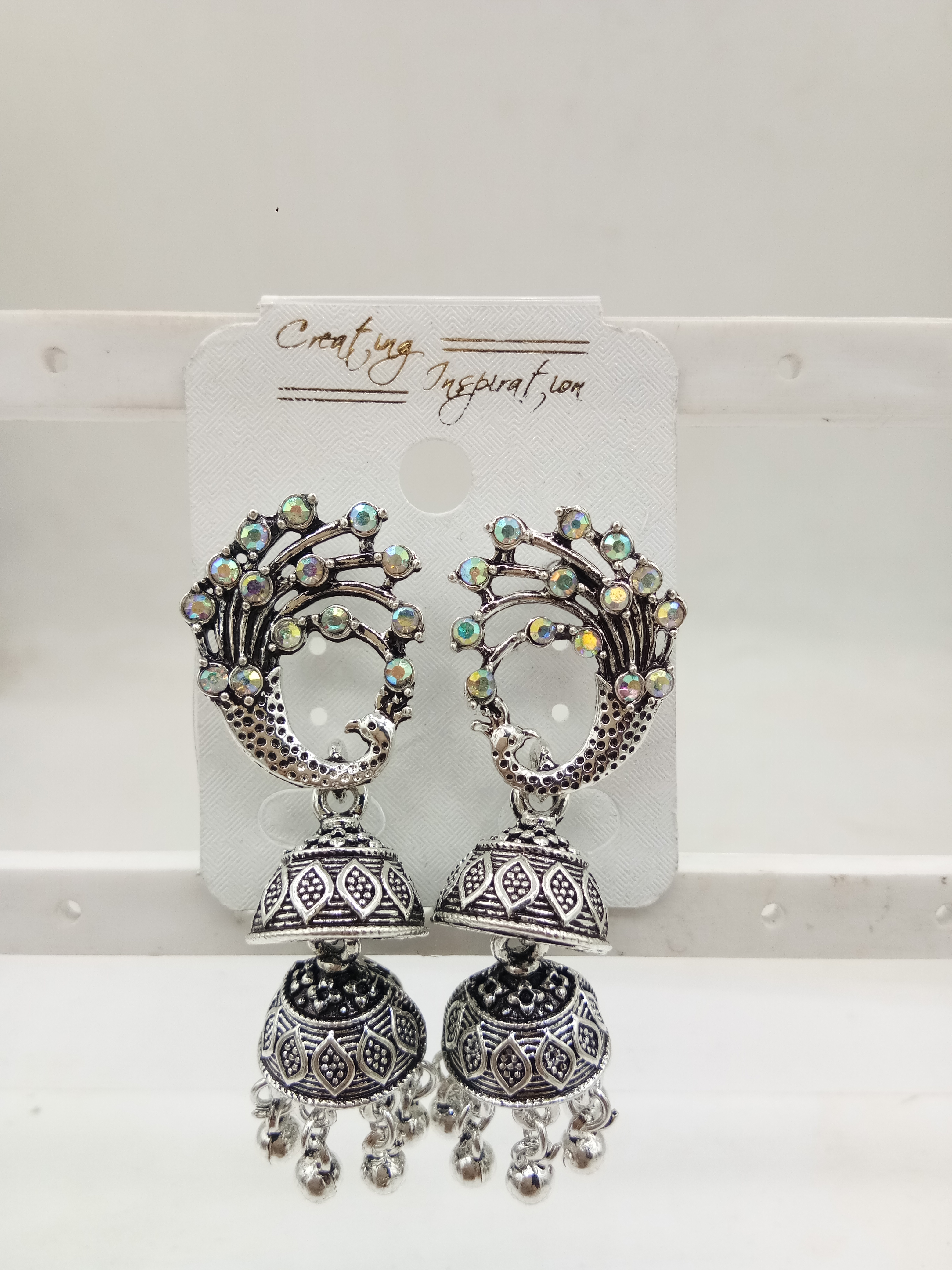 GERMAN SILVER ANTIQUE ASSST DOUBLE JHUMKI - 71422
