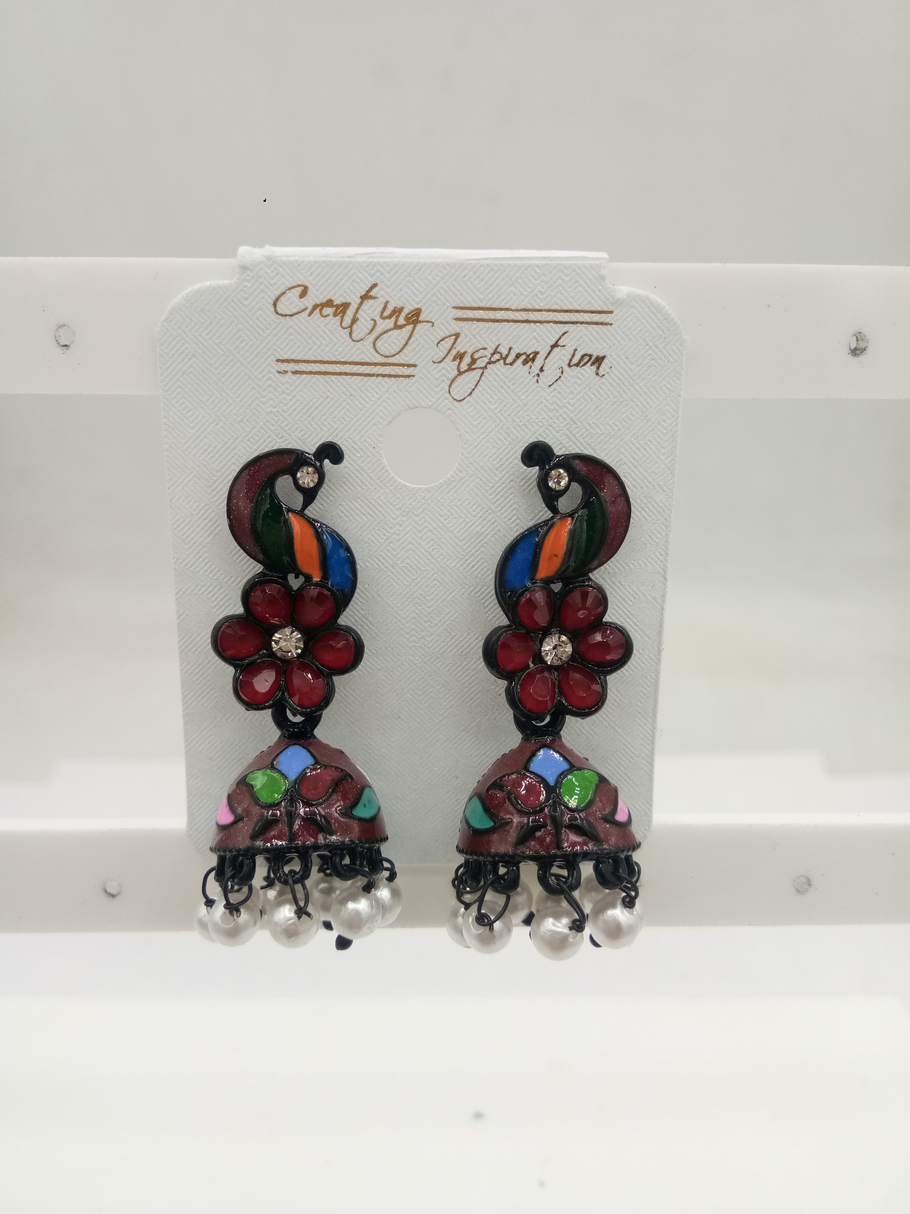 NEW BLACK MULTI MEENA ASSST JHUMKI - 523522