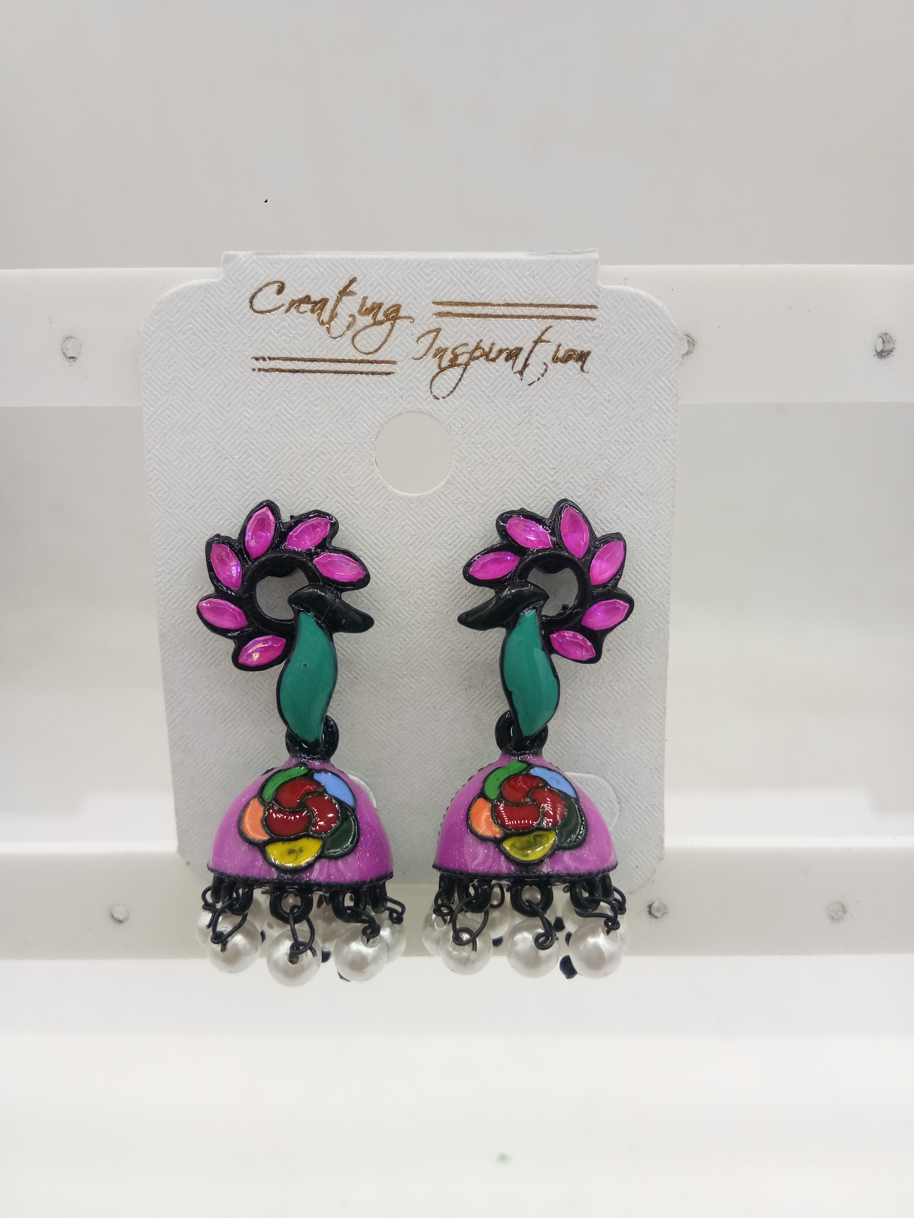 NEW BLACK MULTI MEENA ASSST JHUMKI - 522690