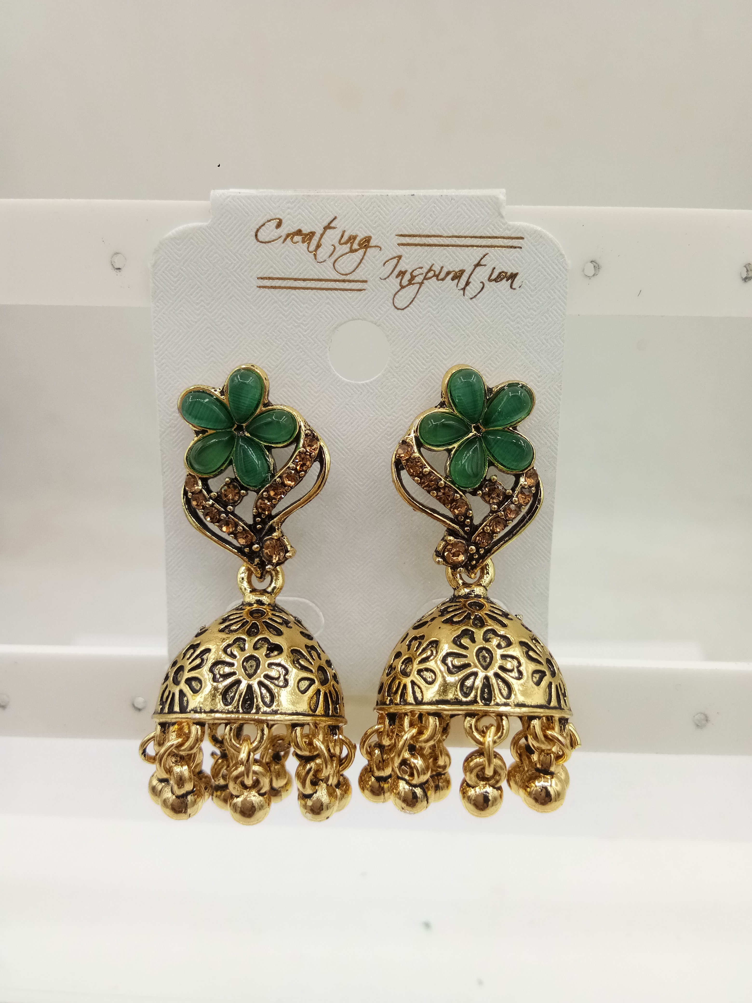 GERMAN GOLD CLR MONALISA BAJRI FITTING JHUMKI - 525210