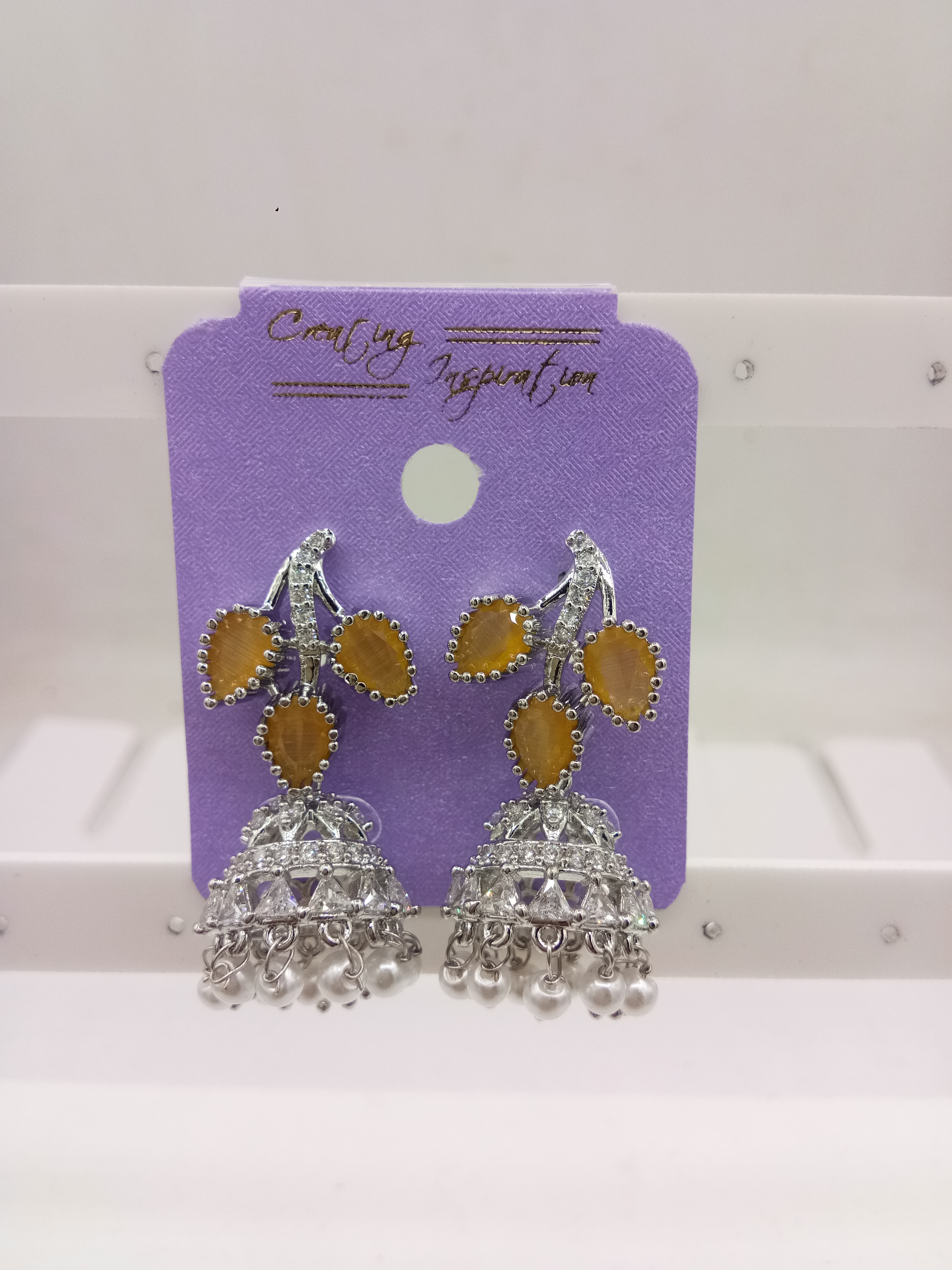 AD RODIUM COLOR JHUMKI - 21199 NX