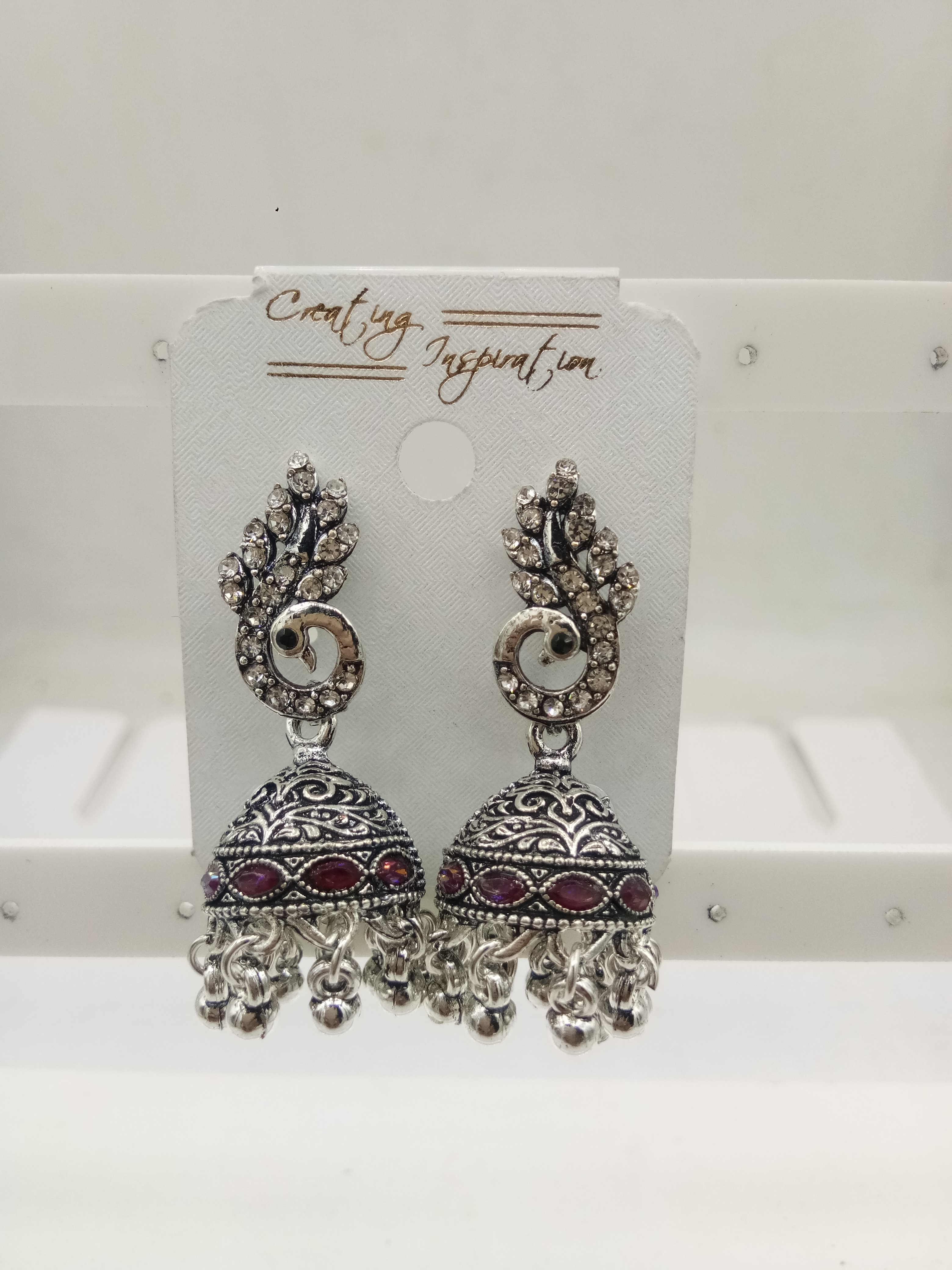 GERMAN SILVER ASSST BAJRI FITTING JHUMKI - 524237