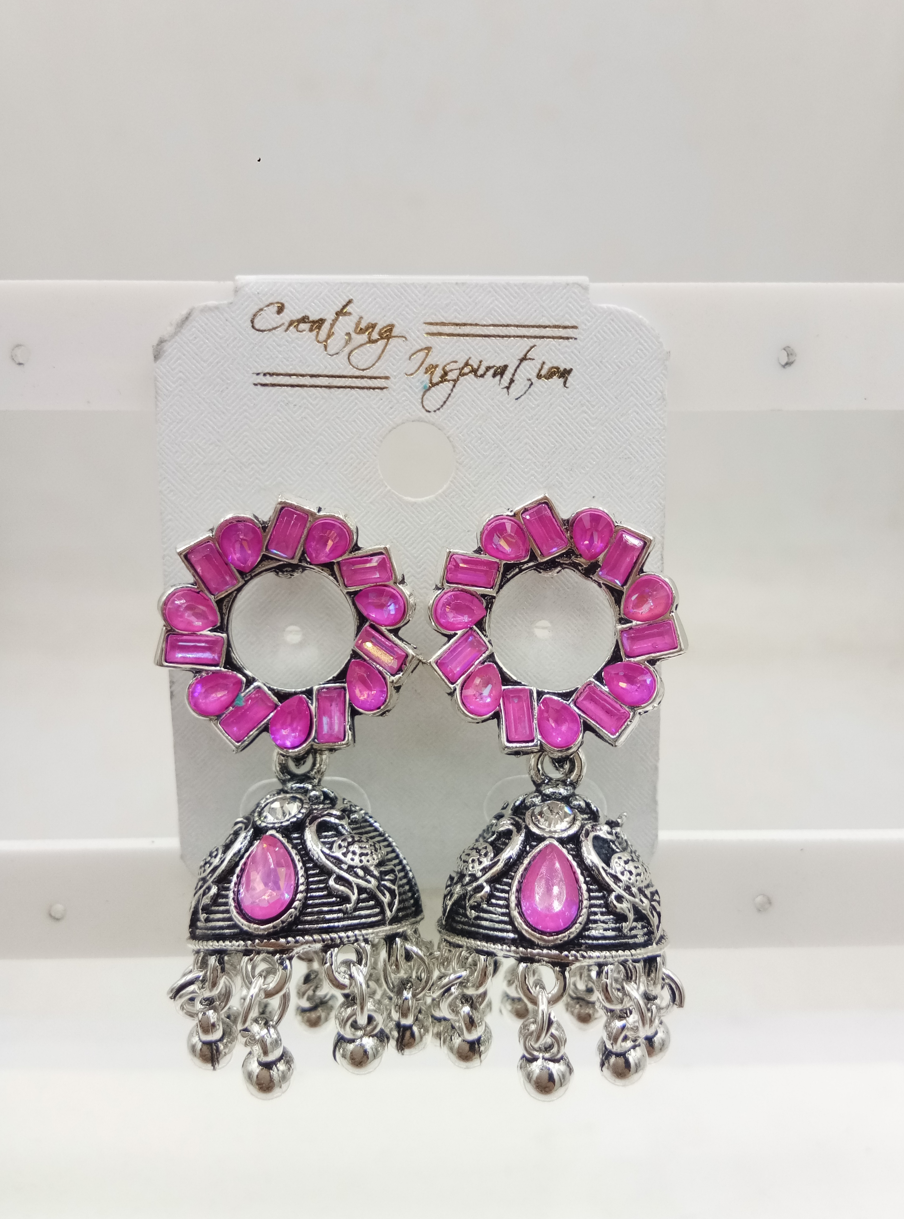 GERMAN SILVER ASSST BAJRI JHUMKI - 525219