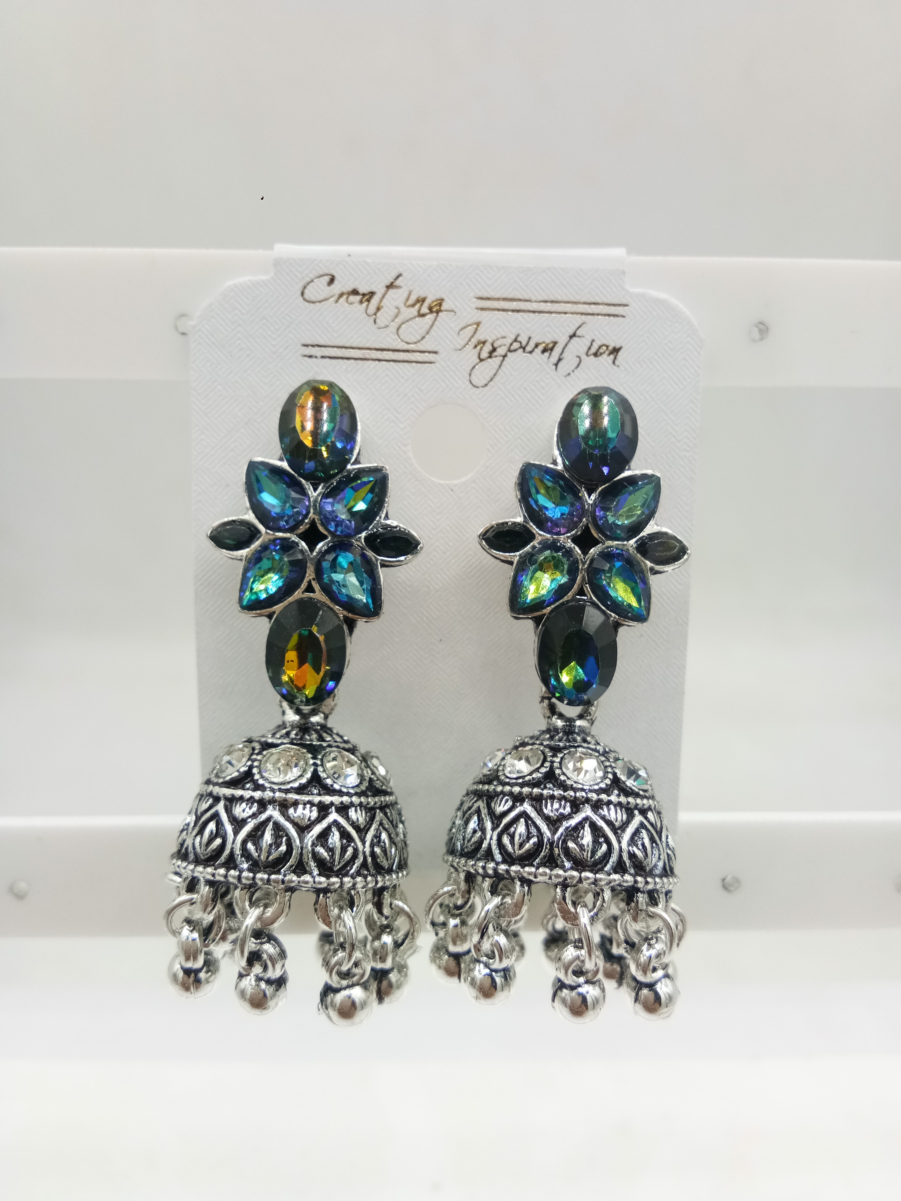 GERMAN SILVER ANTIQUE ASSST JHUMKI - 525228