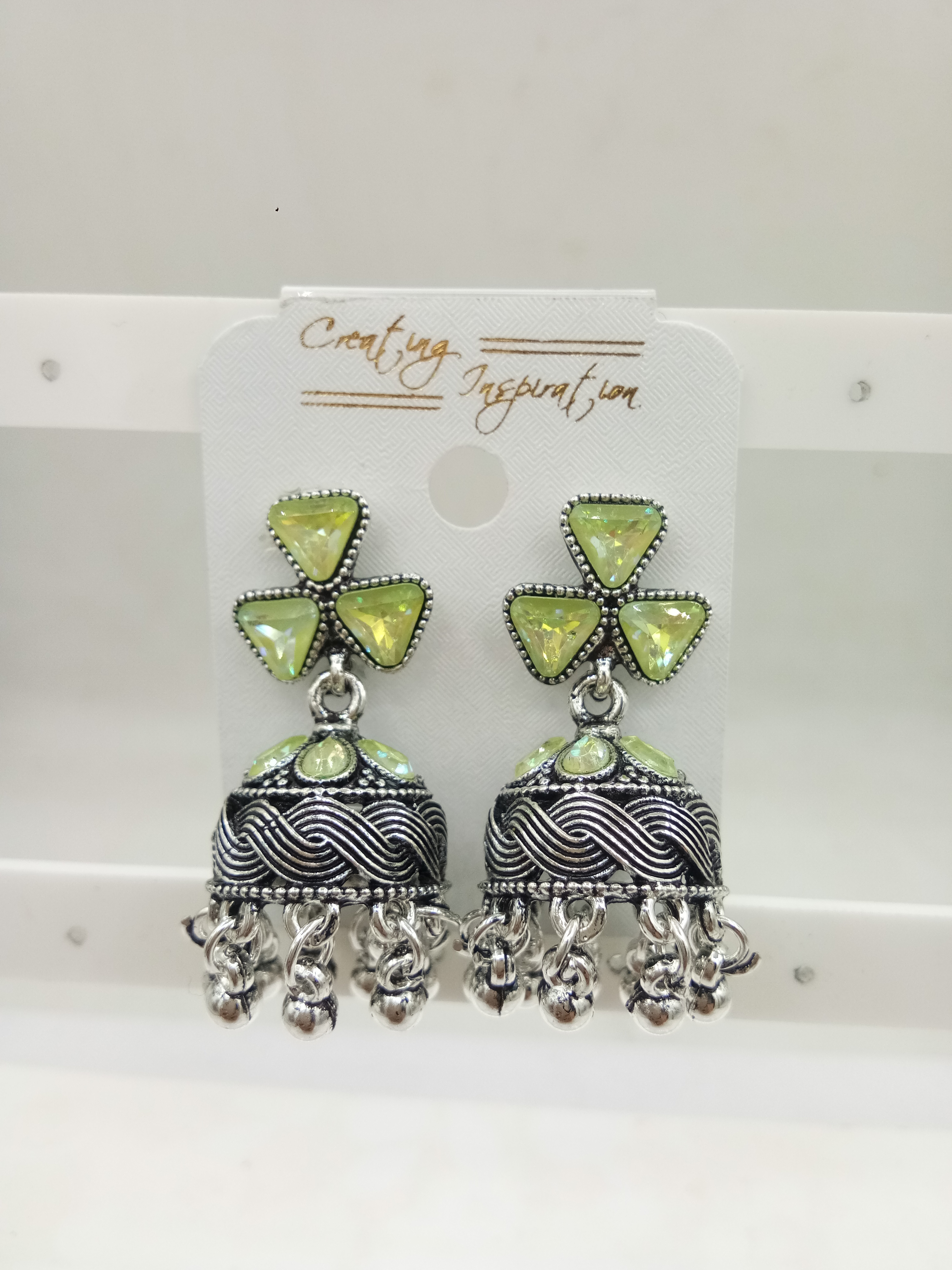 GERMAN SILVER ASSST BAJRI FITTING JHUMKI - 525249