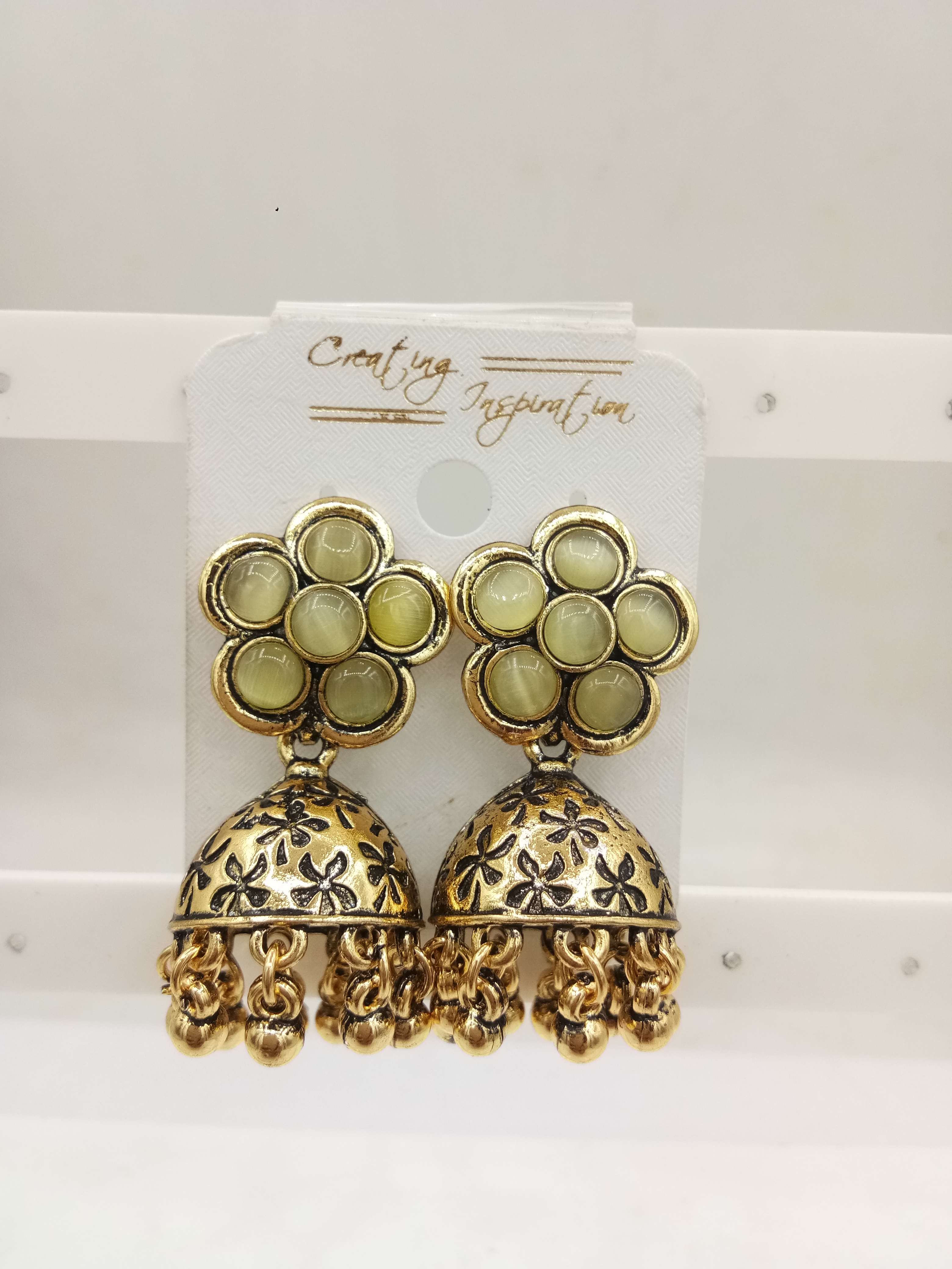 GERMAN GOLD COLOR MONALISA BAJRI JHUMKI - 524828