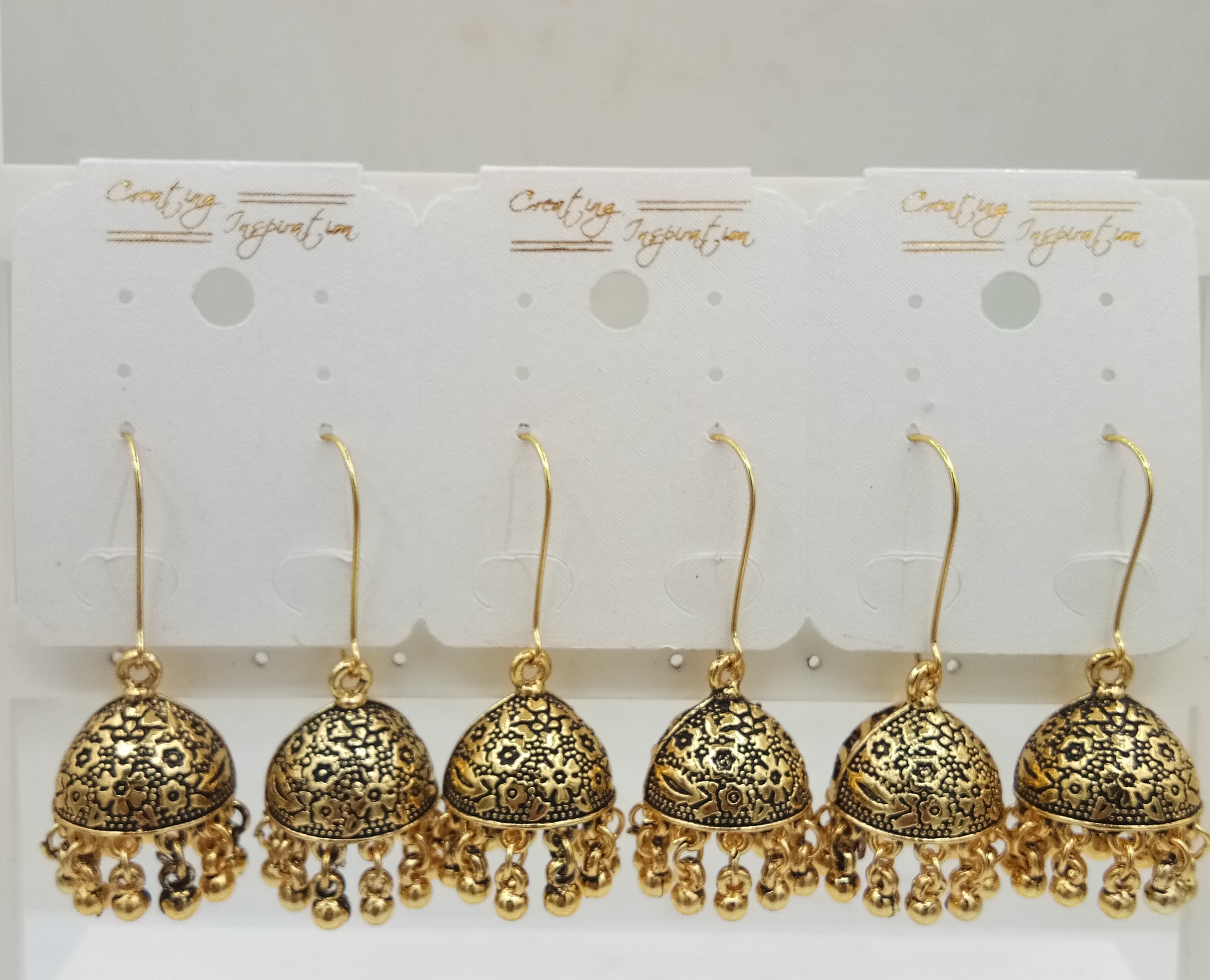 GERMAN GOLD PLAIN AKDA  3PC BAJRI BIG JHUMKI - 521954