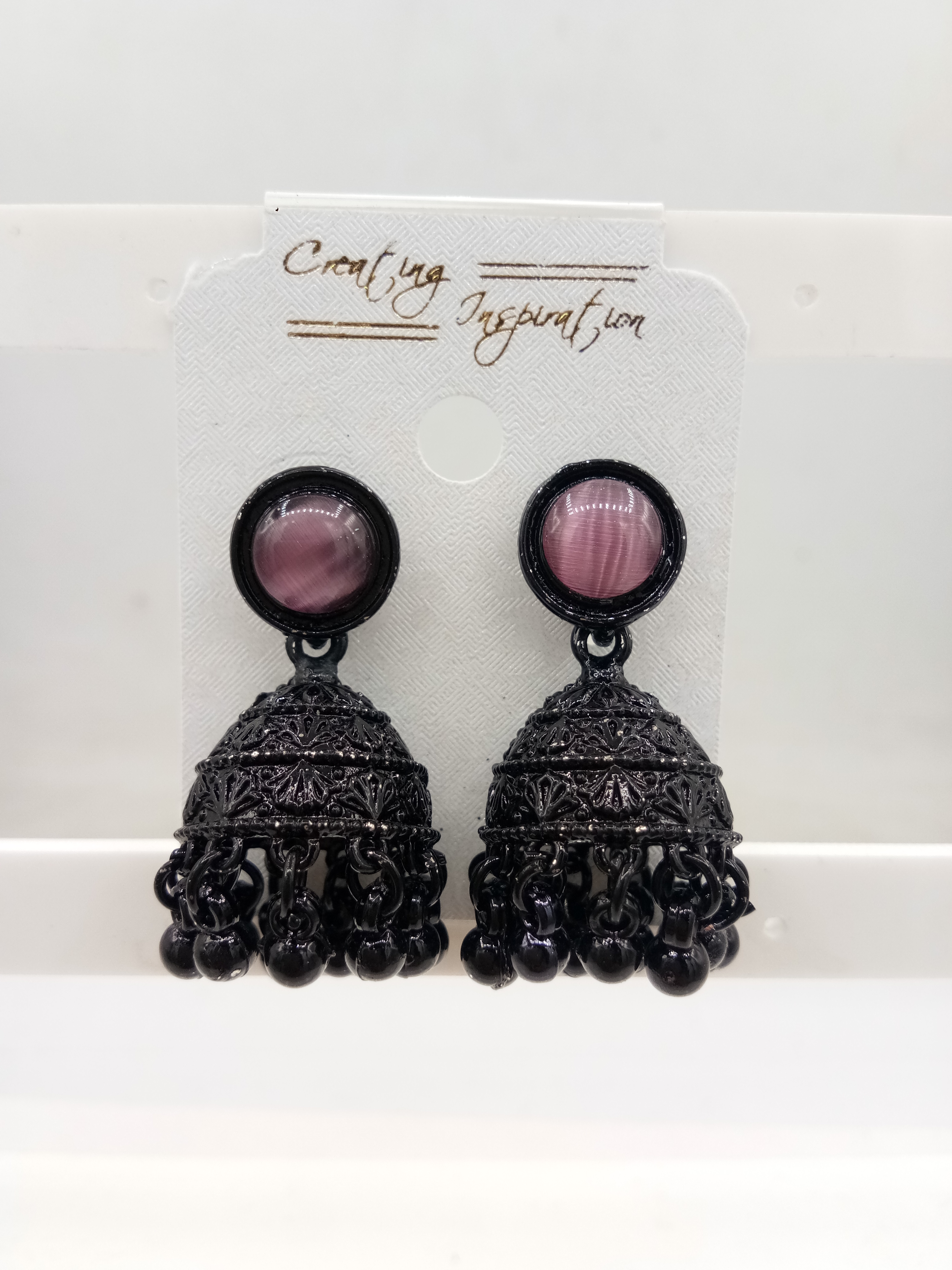 BLACK CLR MONALISA BAJRI JHUMKI - 525124