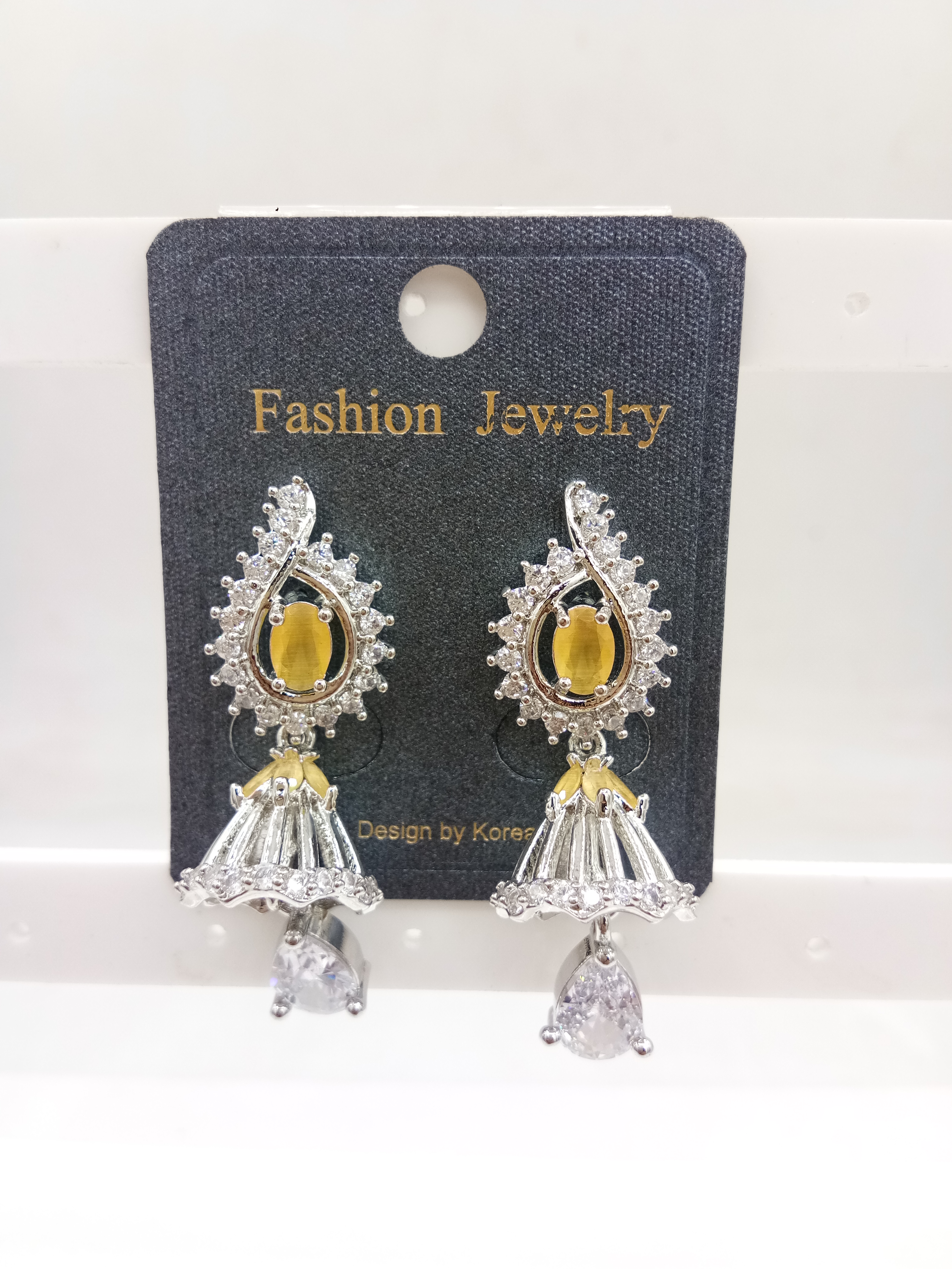 AD RODIUM CLR JHUMKI - 21126 NX