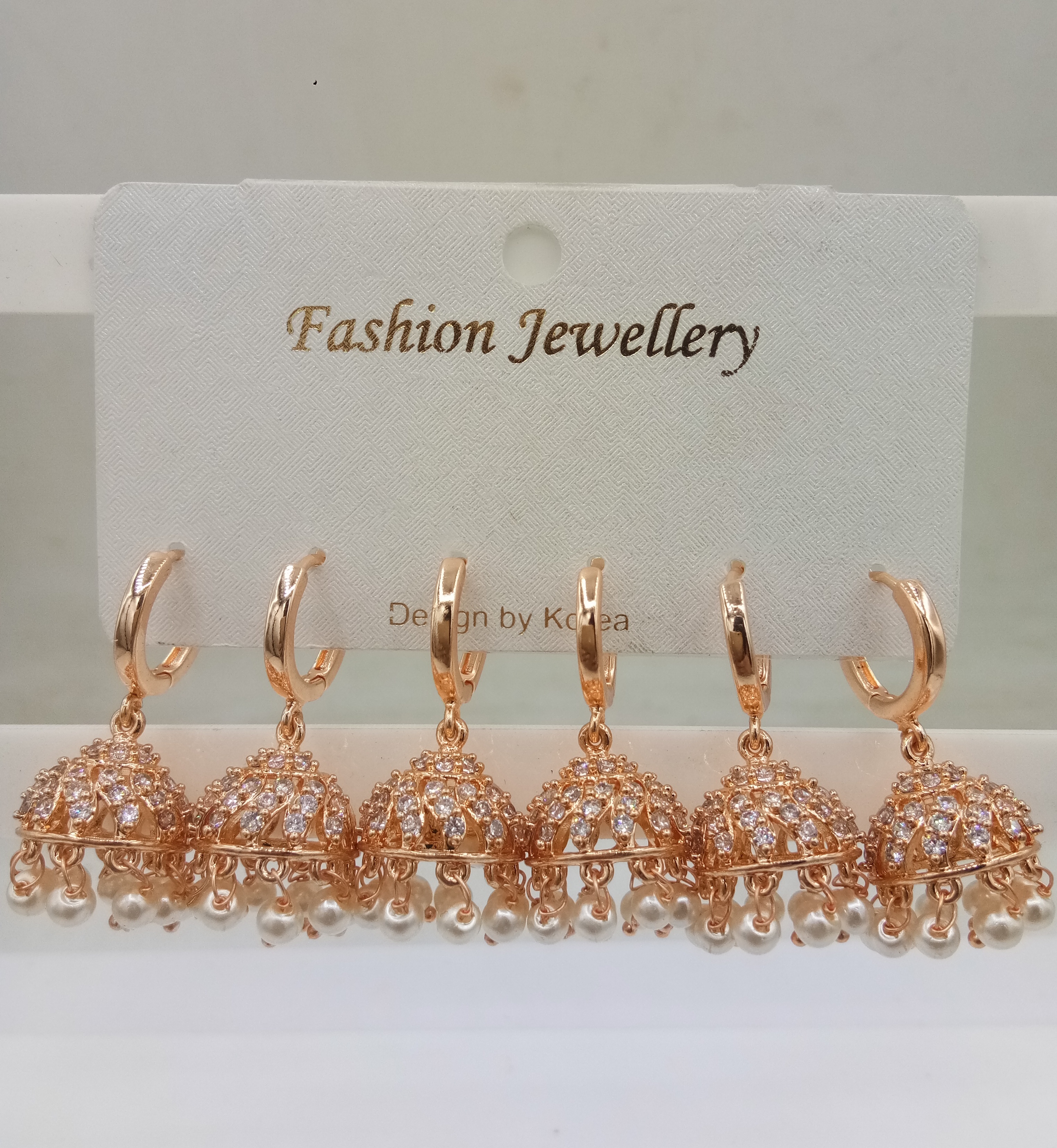 AD ROSE WHITE BAALI JHUMKI - 21285 NX