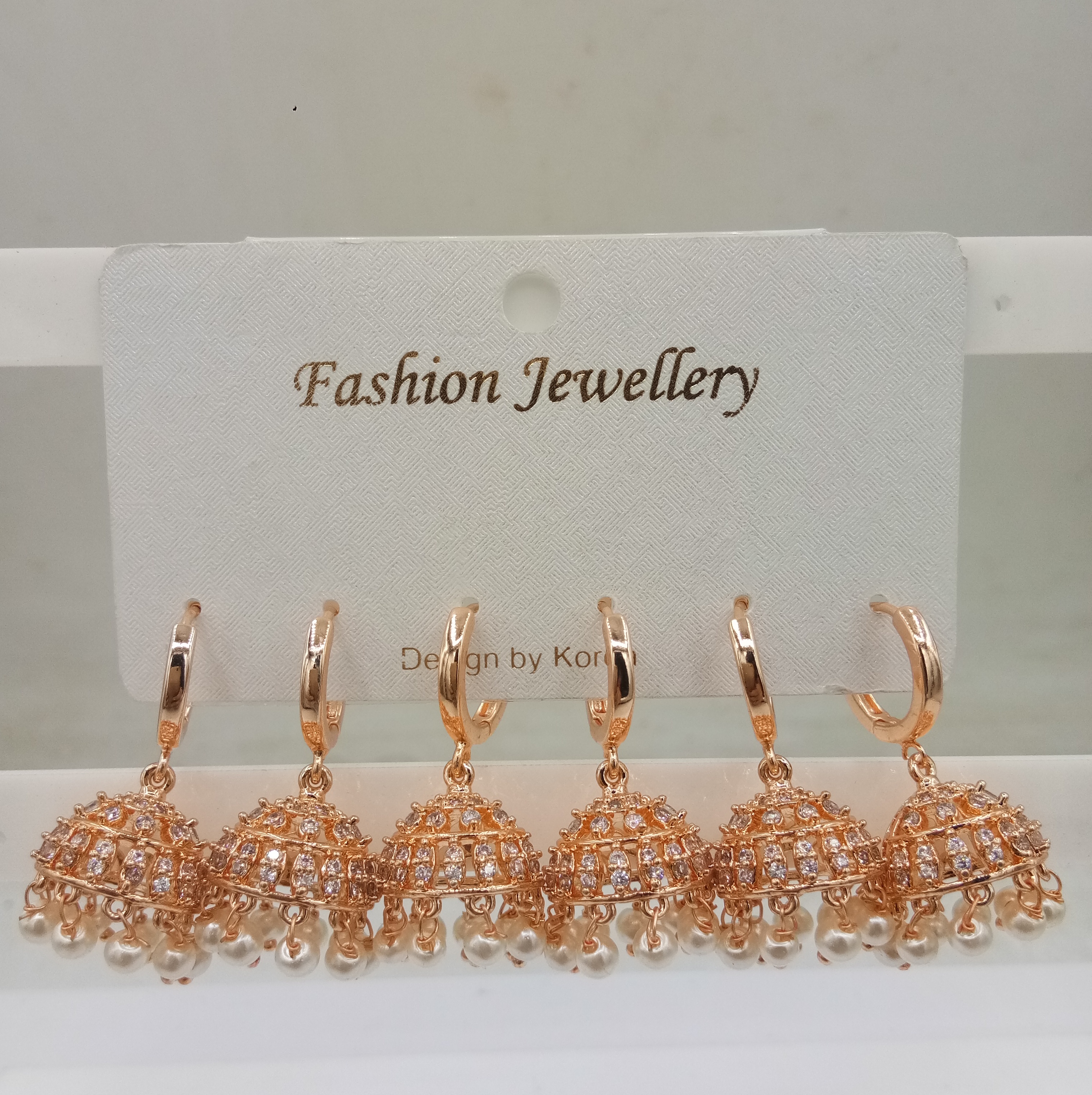 AD ROSE WHITE BAALI JHUMKI - 21293 NX