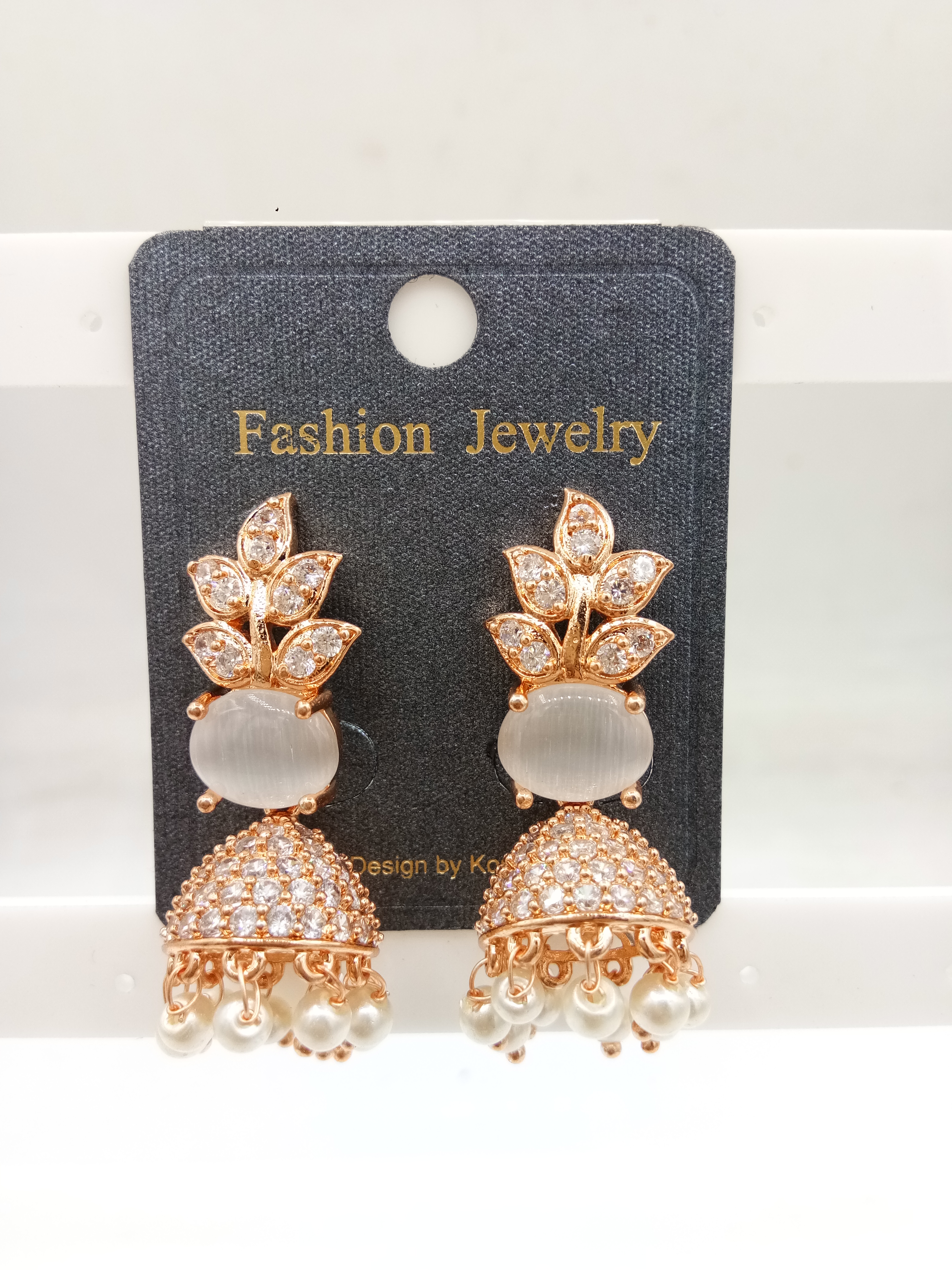 AD ROSE COLOR JHUMKI - 21407 NX