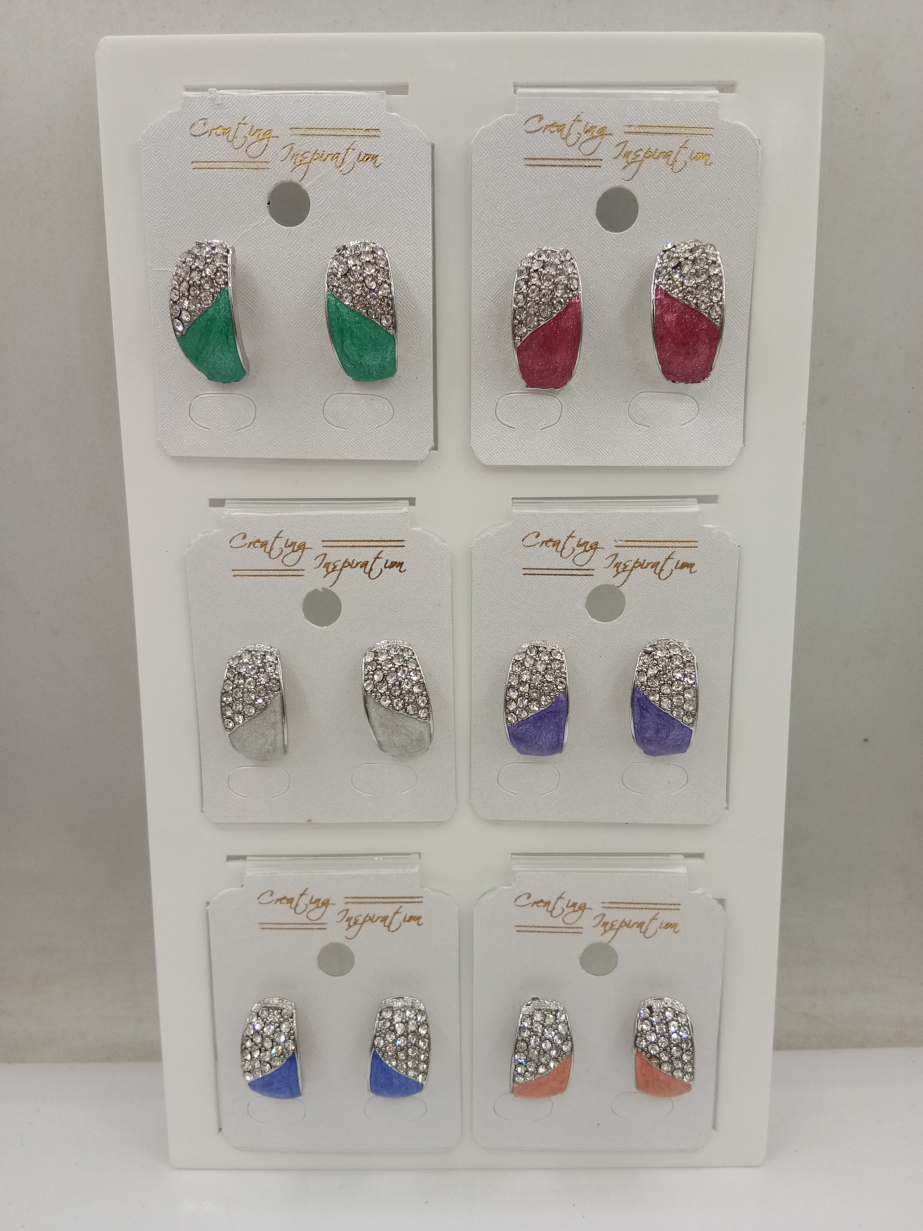 RODIUM NEW PEARL ZARI CLR MEENA 6 PAIR TRAY TOPS - 1111985