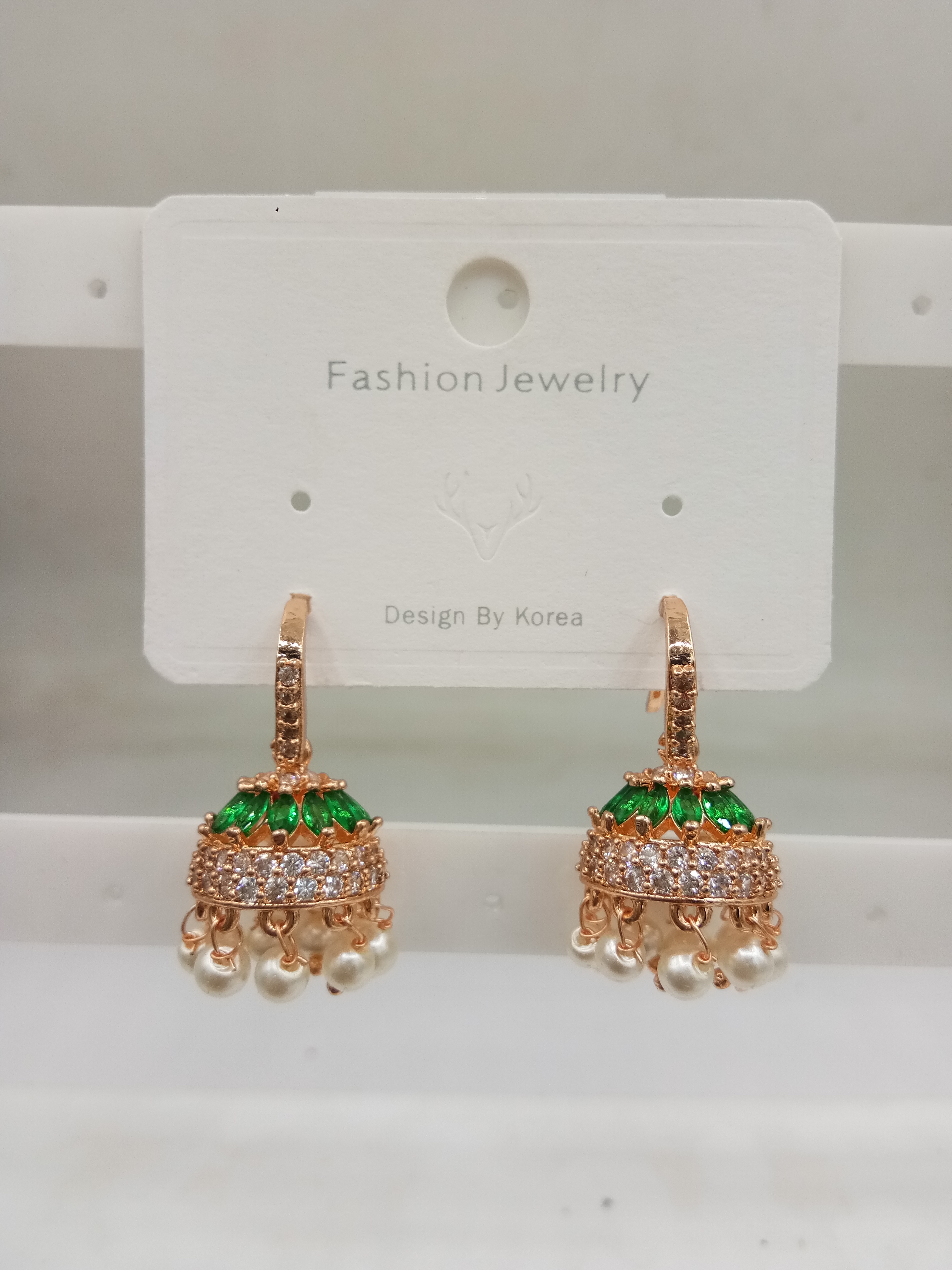 AD ROSE COLOR JHUMKI - 21371 NX