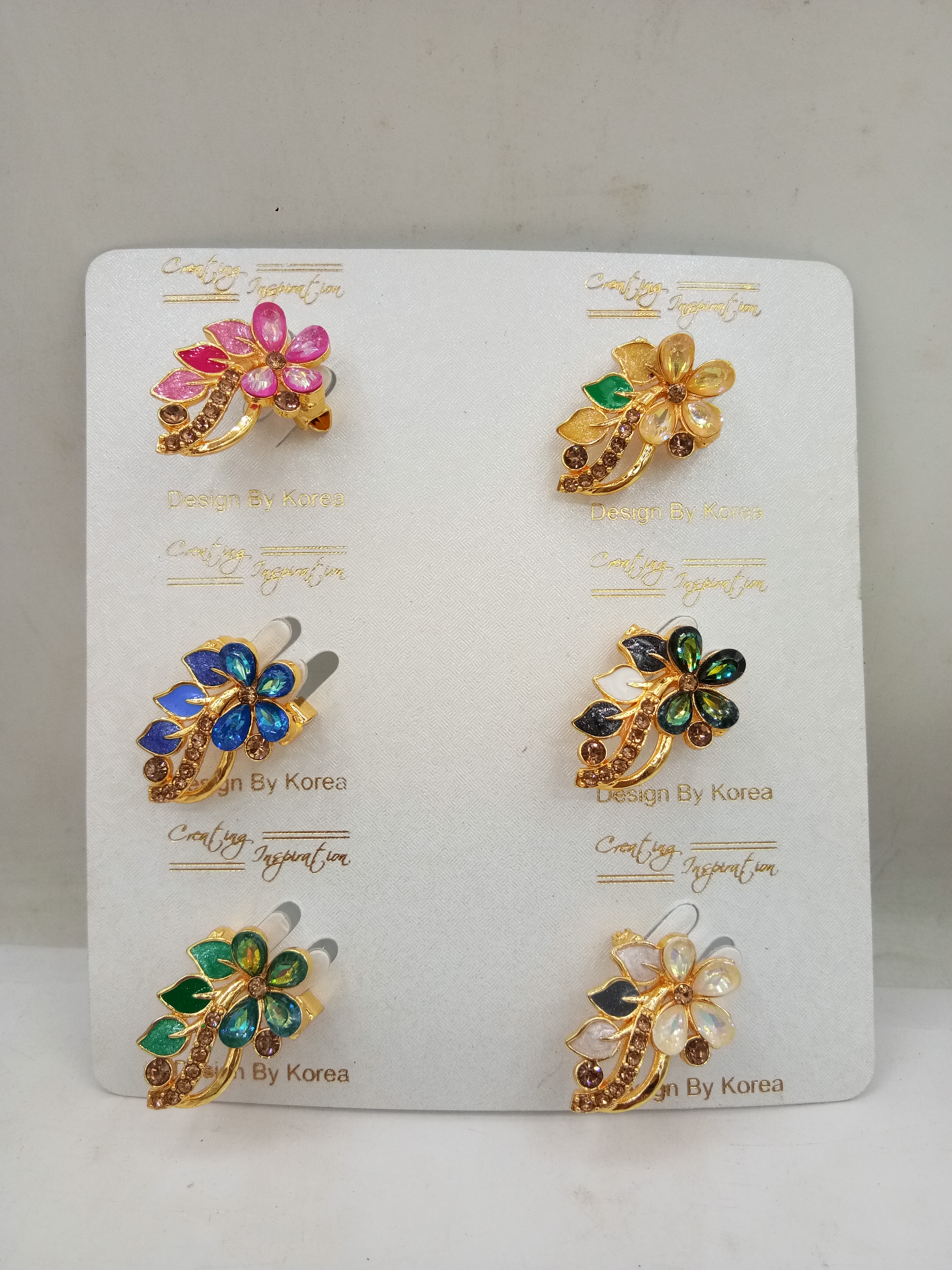 ROSE PEARL CMN ASSST 6 PC TRAY BROOCH - NS-BR-247