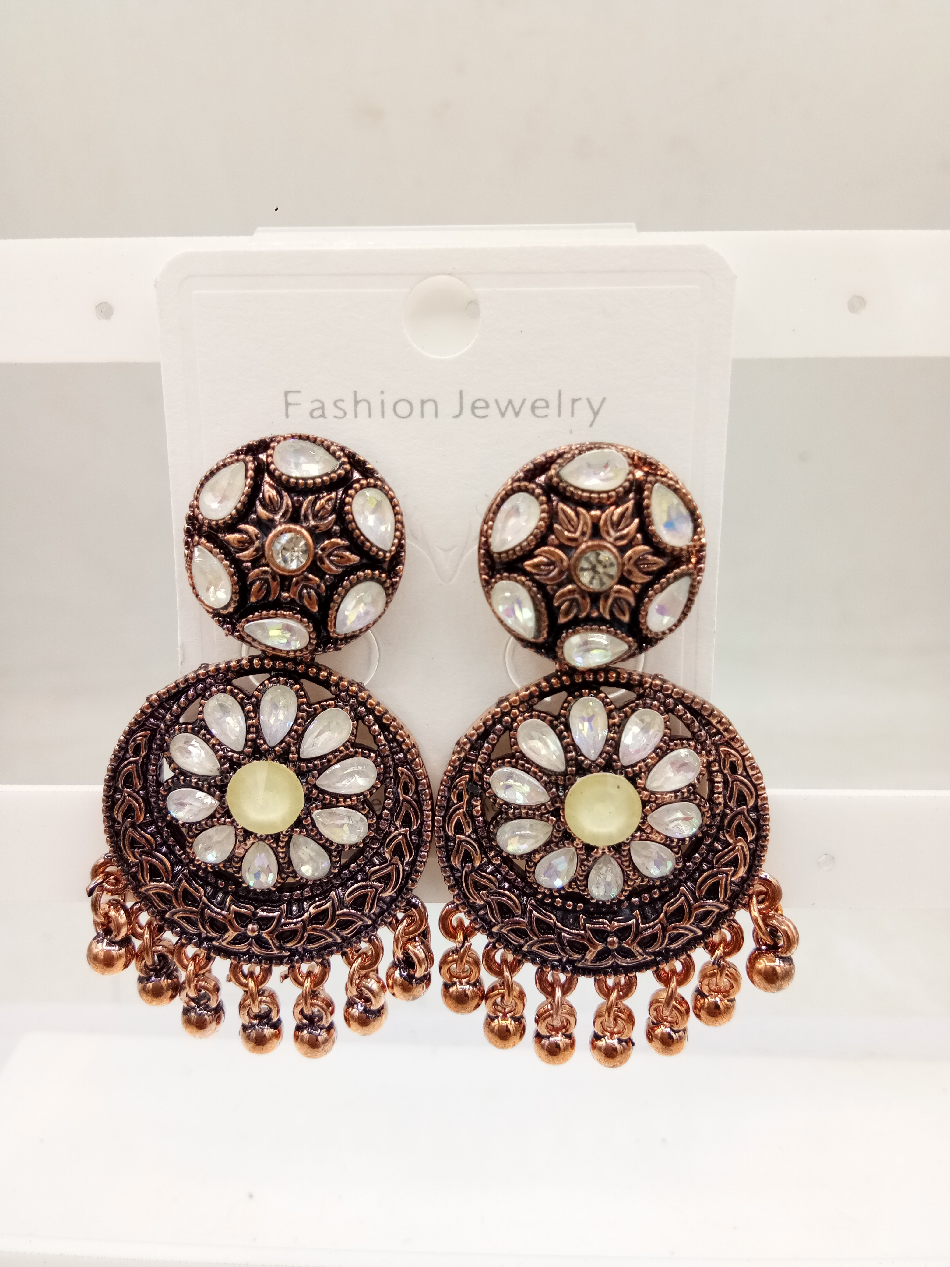 COPPER ANTIQUE CLR ASSST BAJRI EARRINGS - 526143