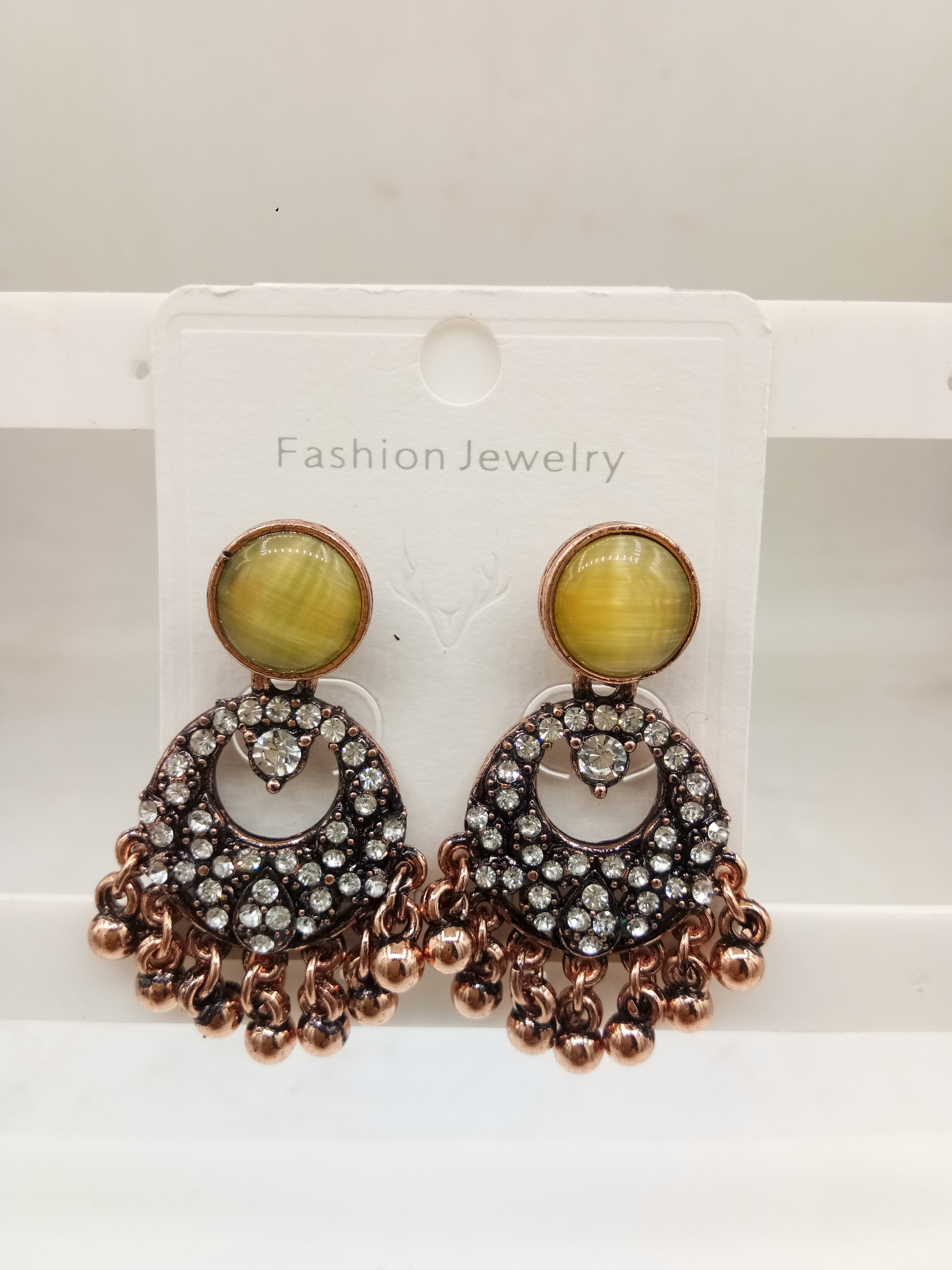 COPPER ANTIQUE CLR MONALISA BAJRI EARRINGS - 525961