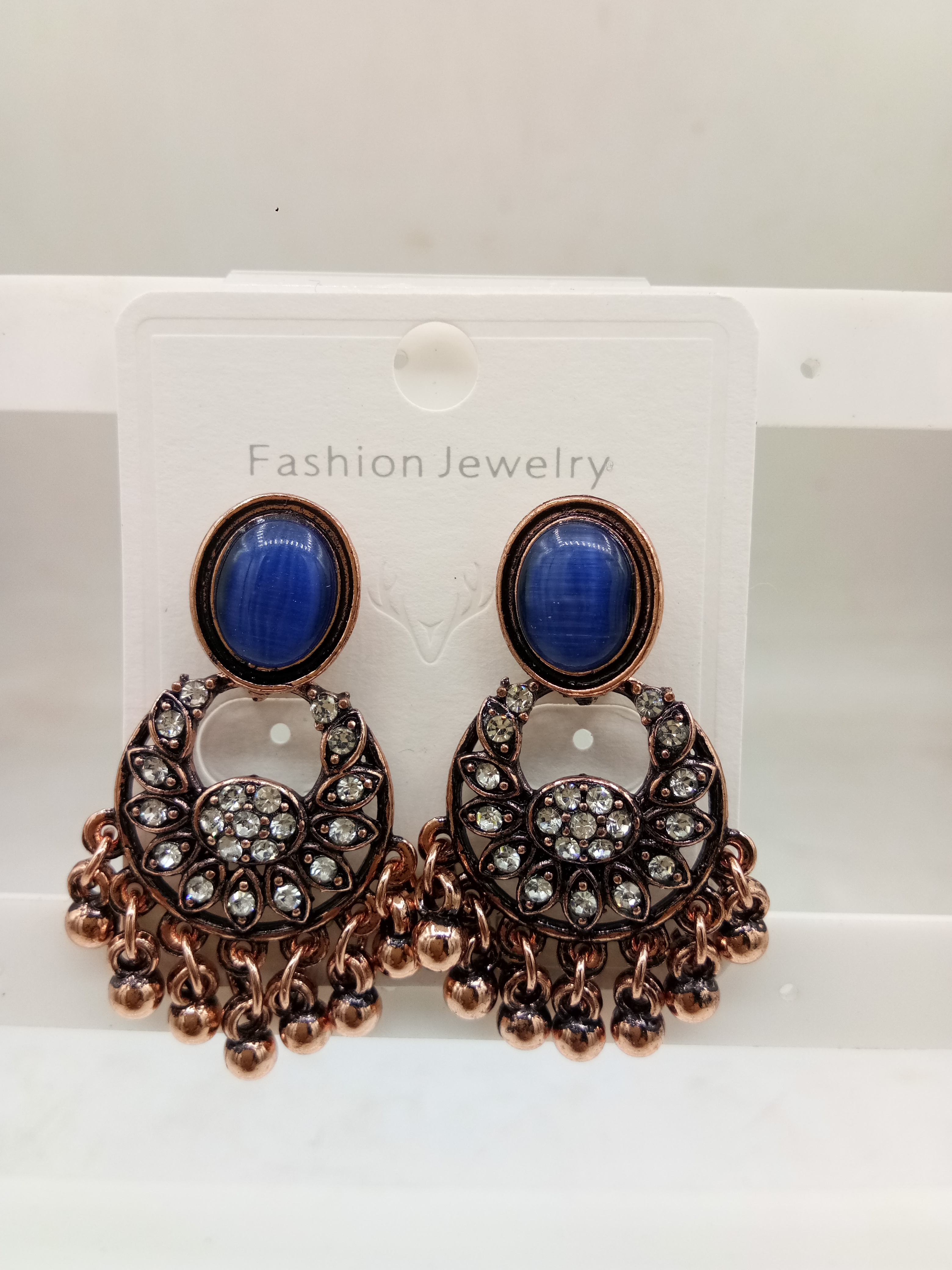 COPPER ANTIQUE CLR MONALISA BAJRI EARRINGS - 525963