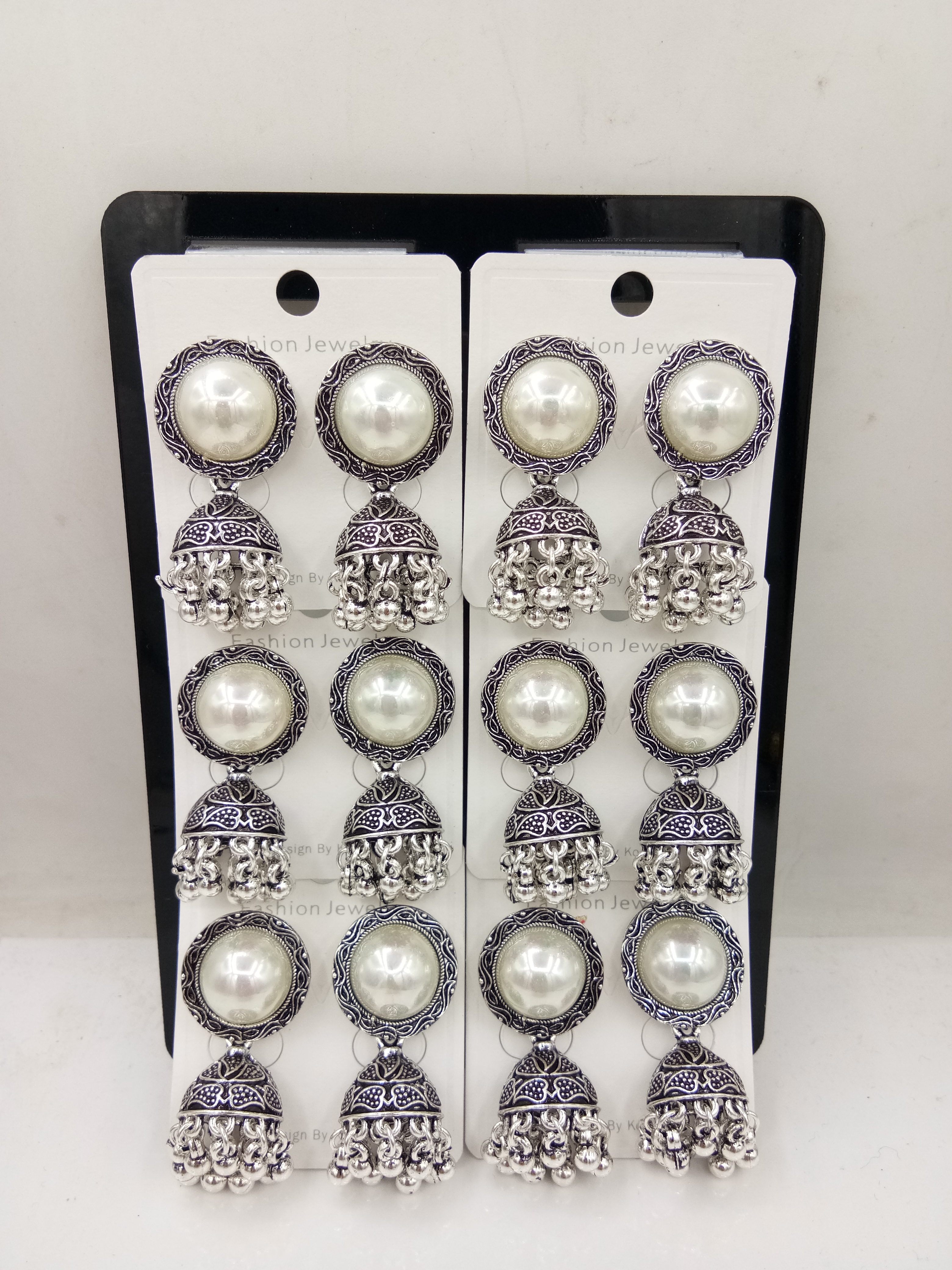 GERMAN SILVER WT BEDKI JHUMKI - 526305