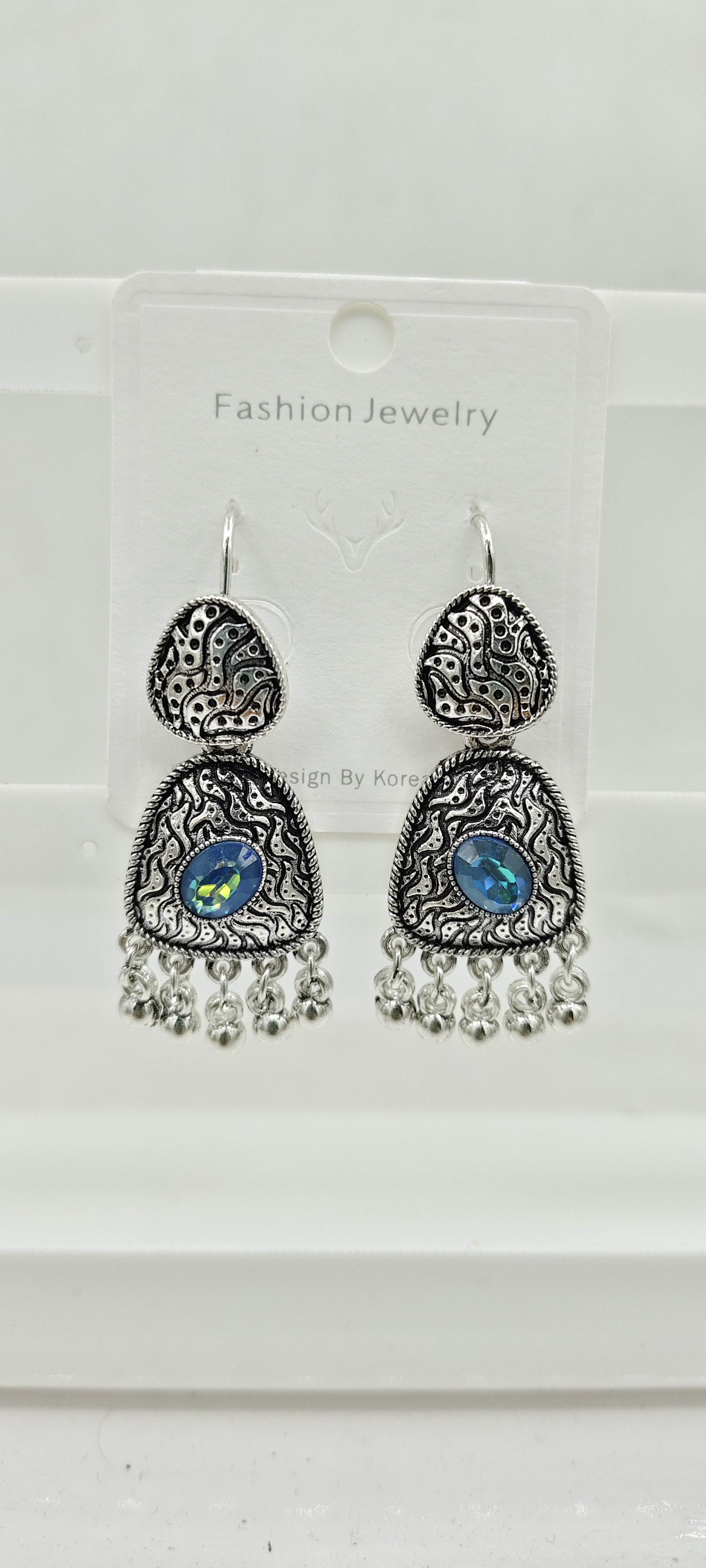GERMAN SILVER CLR ASSST BAJRI EARRINGS - 526642