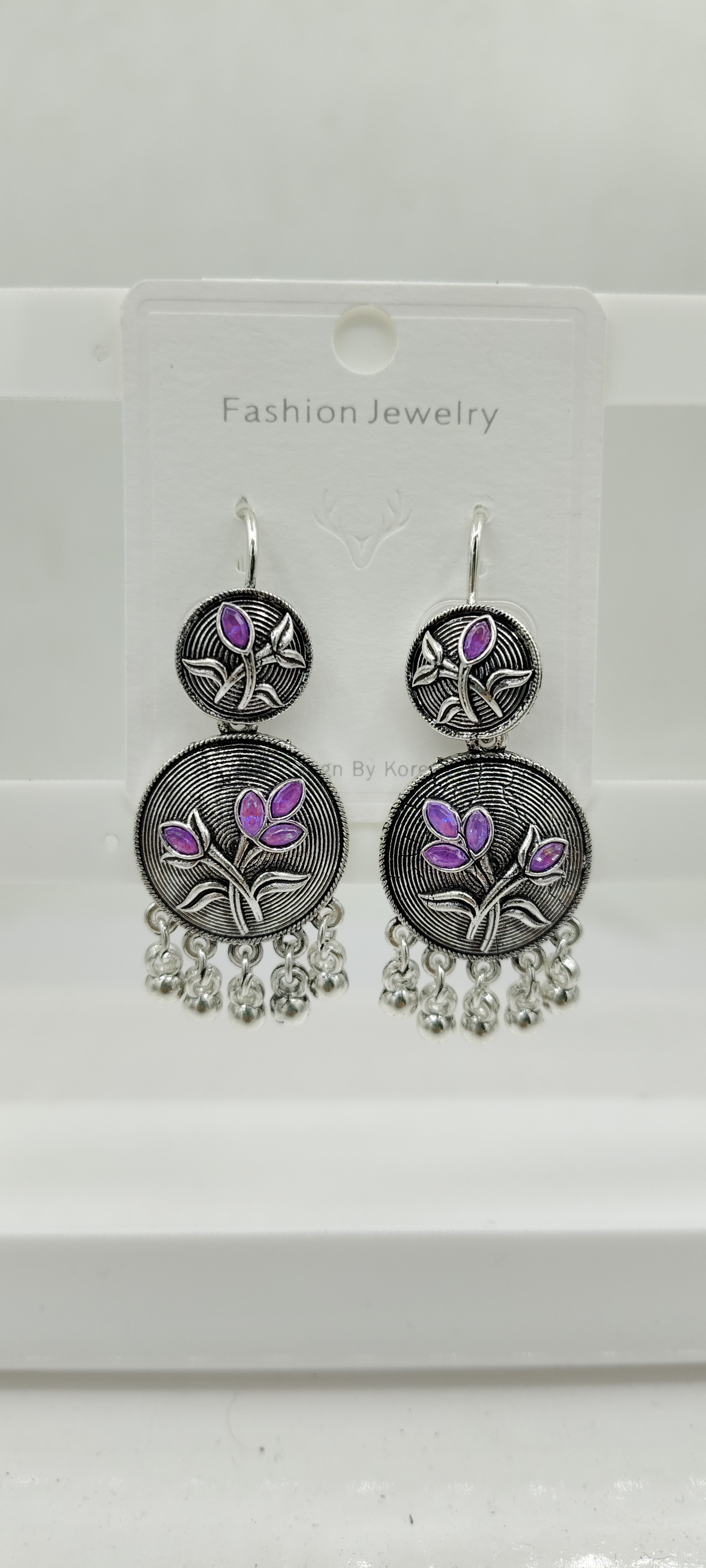 GERMAN SILVER ANTIQUE ASSST BAJRI EARRINGS - 526638