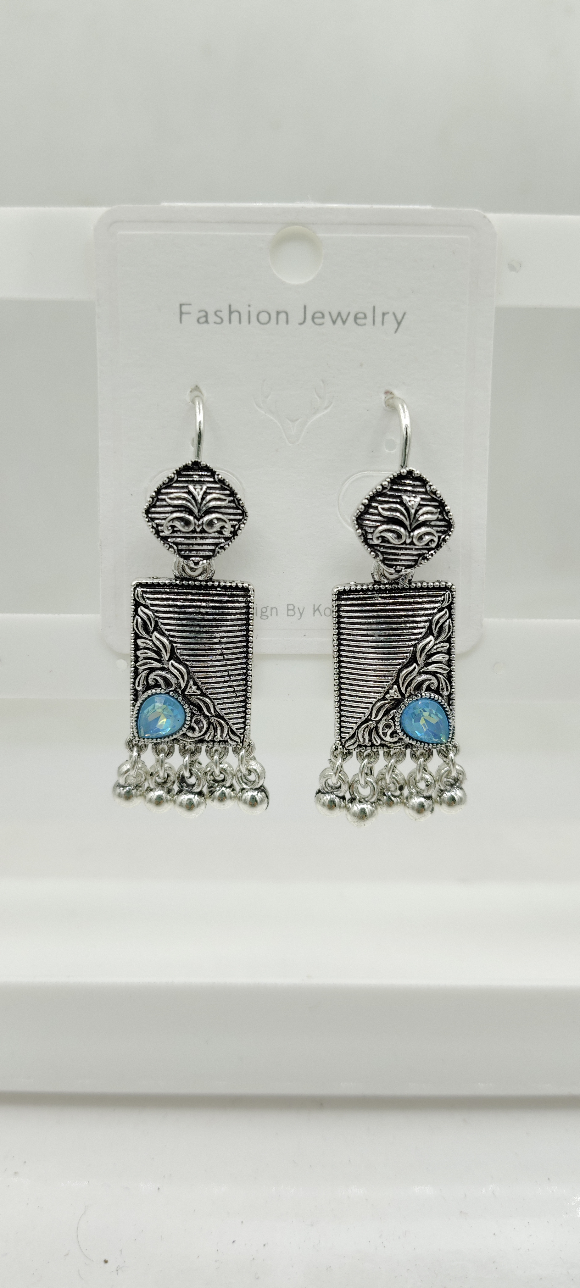 GERMAN SILVER ANTIQUE ASSST BAJRI EARRINGS - 526645