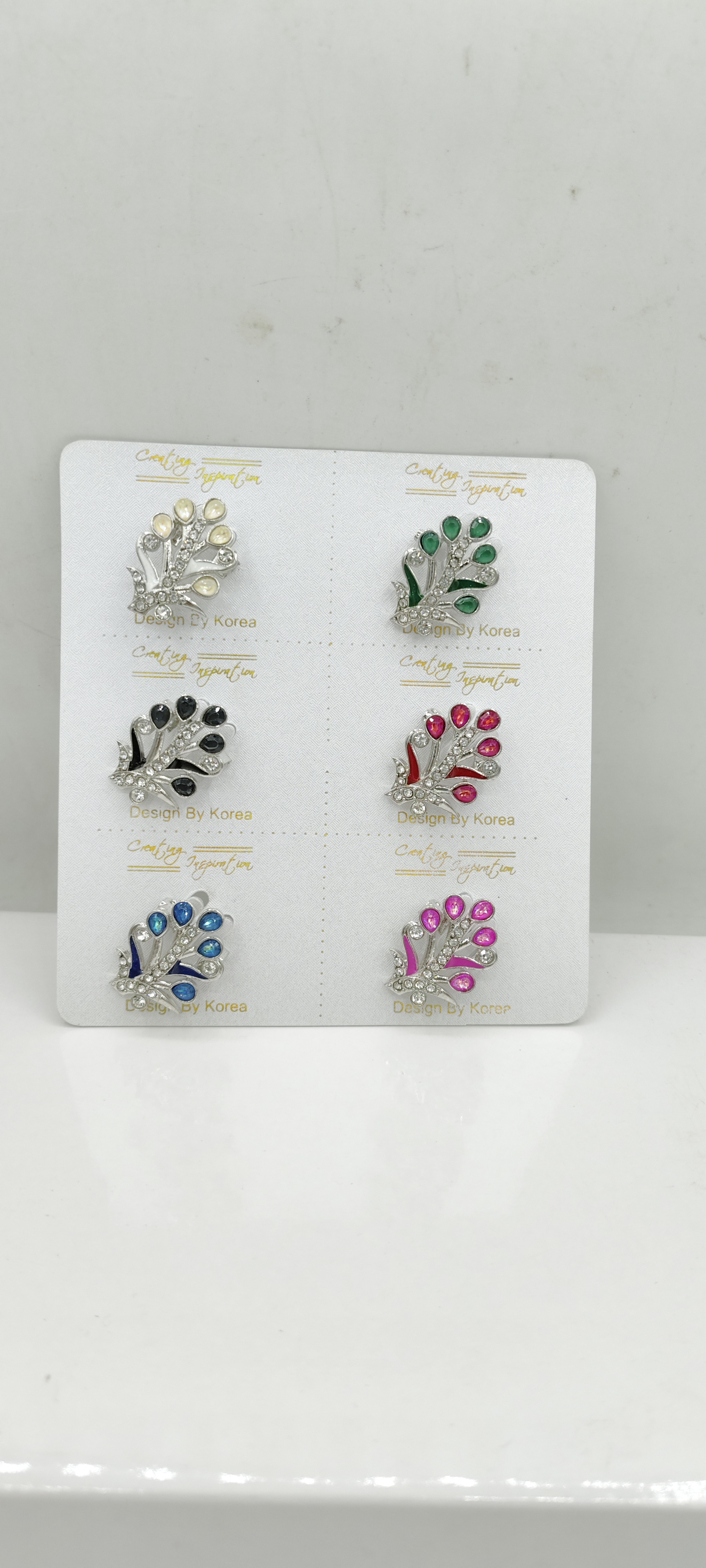 RODIUM ASSST WT STN BROOCH - NS-BR-280