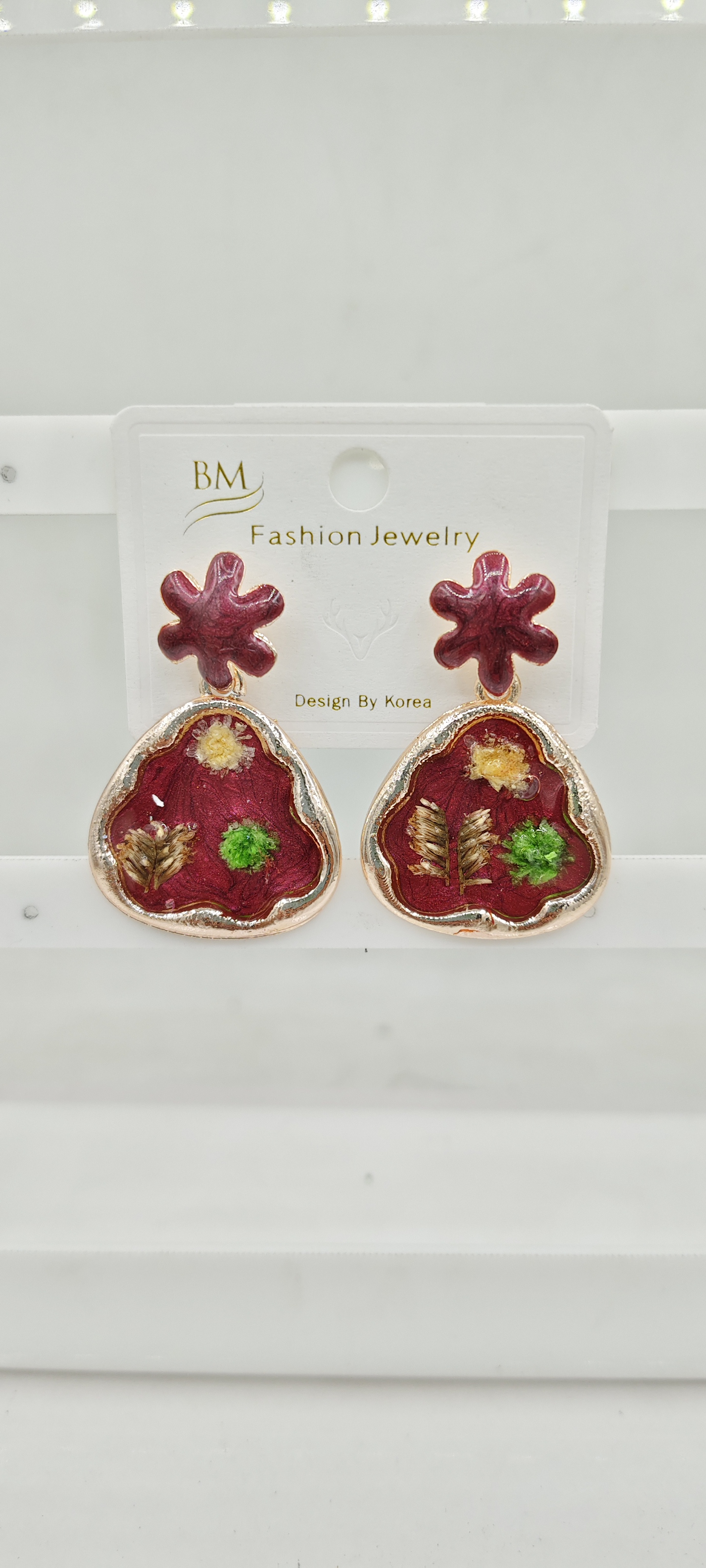 ROSE NEW PEARL CMN MULTI COLOR FLR RESIN EARRINGS - 526914