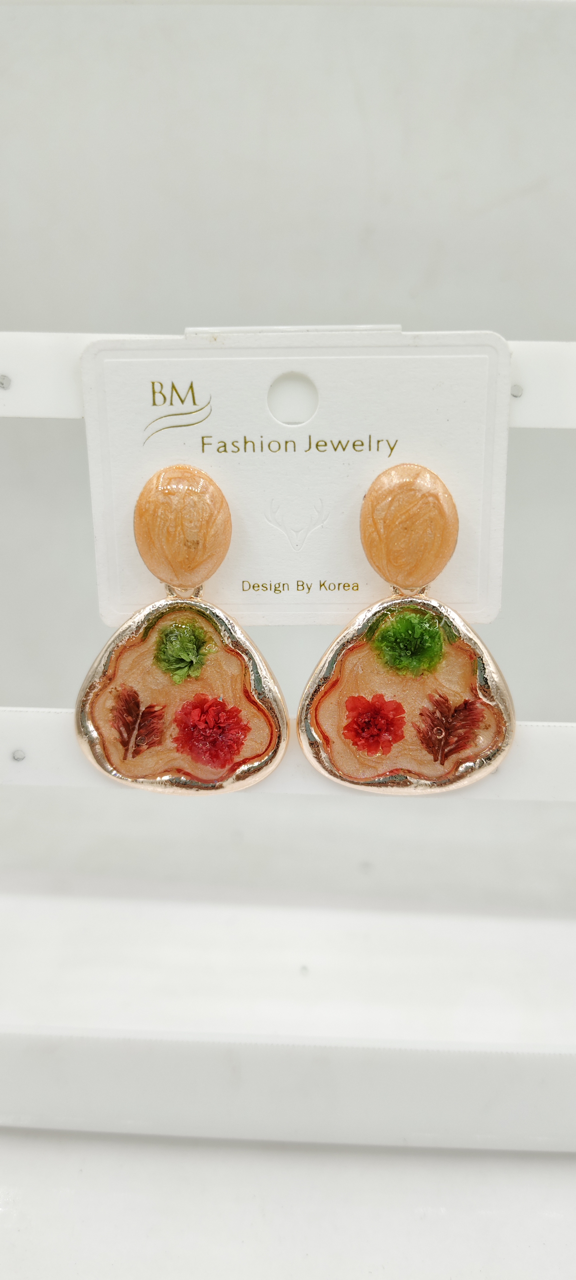 ROSE NEW PEARL CMN MULTI COLOR FLR RESIN EARRINGS - 526911