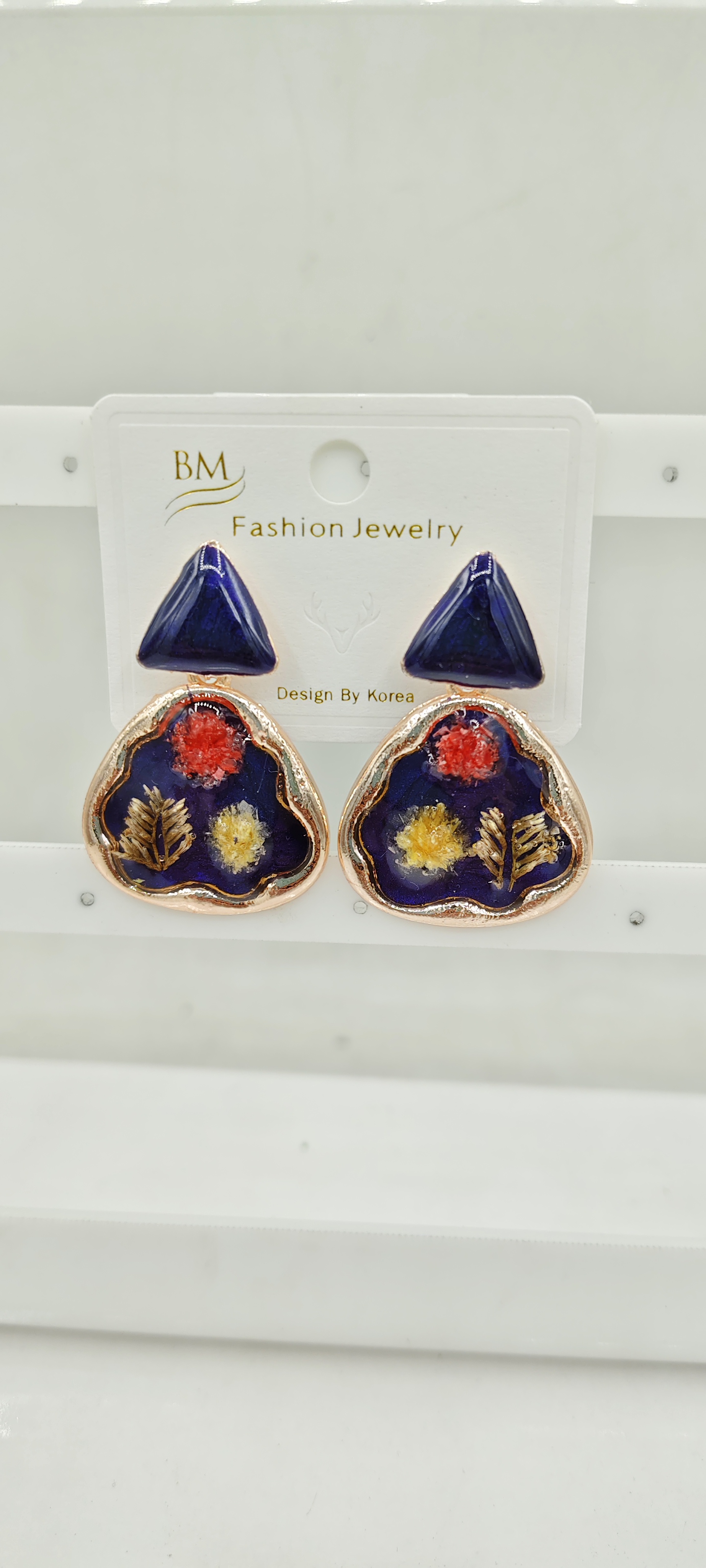 ROSE NEW PEARL CMN MULTI COLOR FLR RESIN EARRINGS - 526910