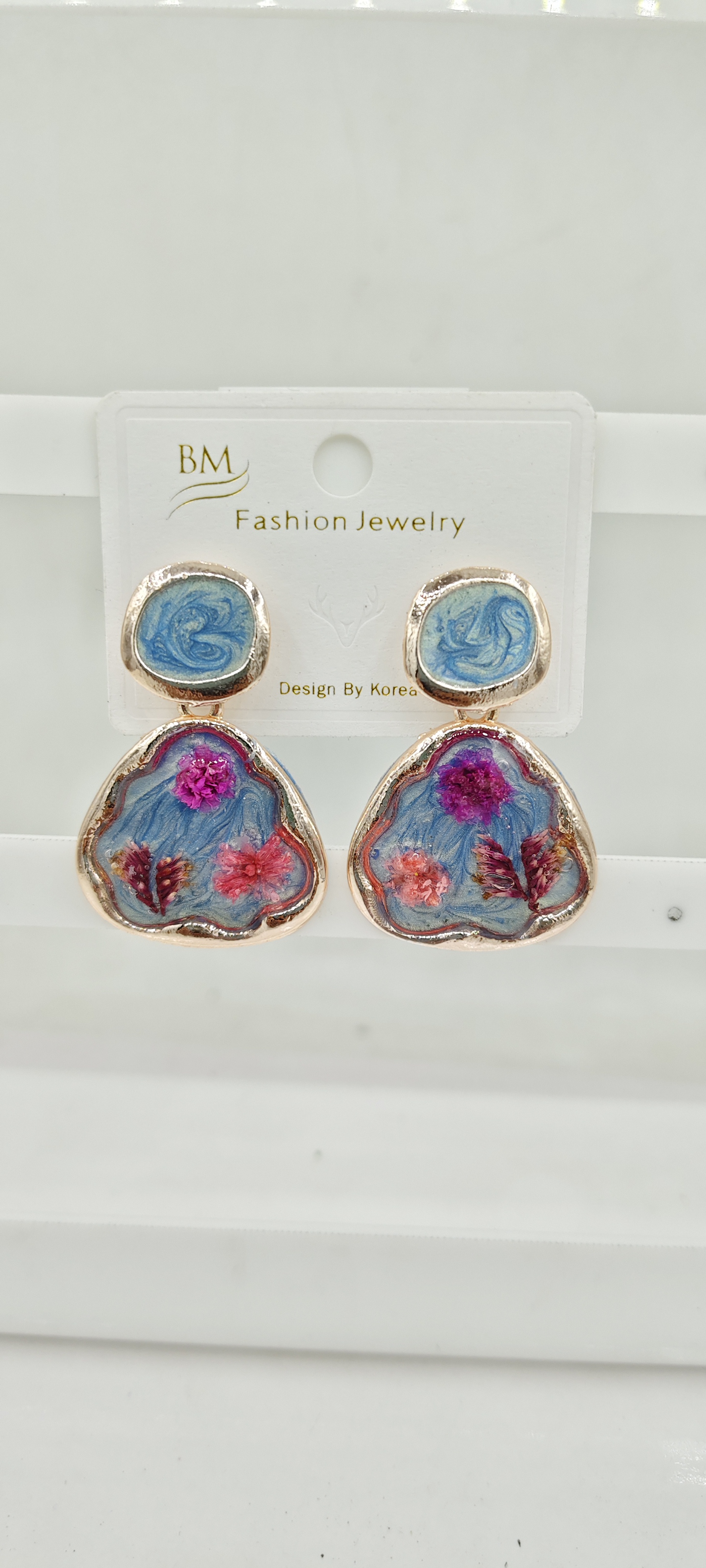 ROSE NEW PEARL CMN MULTI COLOR FLR RESIN EARRINGS - 526908