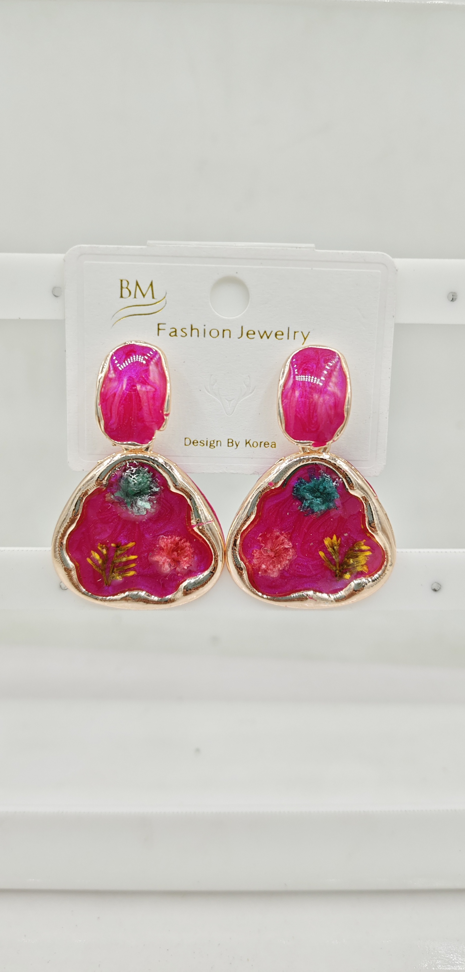 ROSE NEW PEARL CMN MULTI COLOR FLR RESIN EARRINGS - 526913