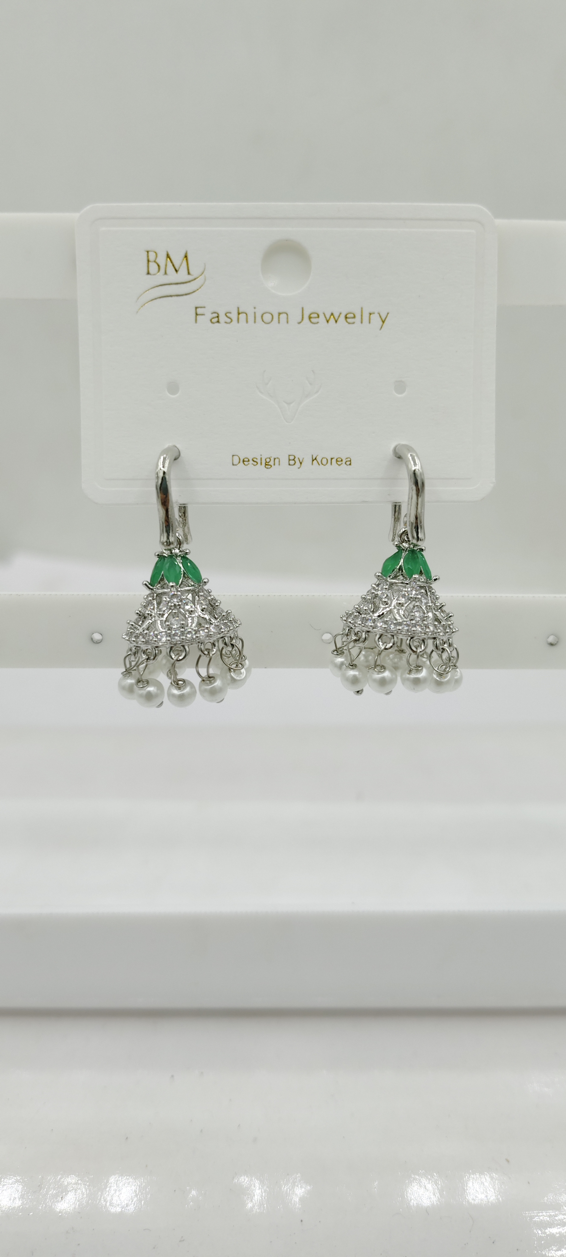 AD RODIUM COLOR AKDA  JHUMKI - 21514 NX