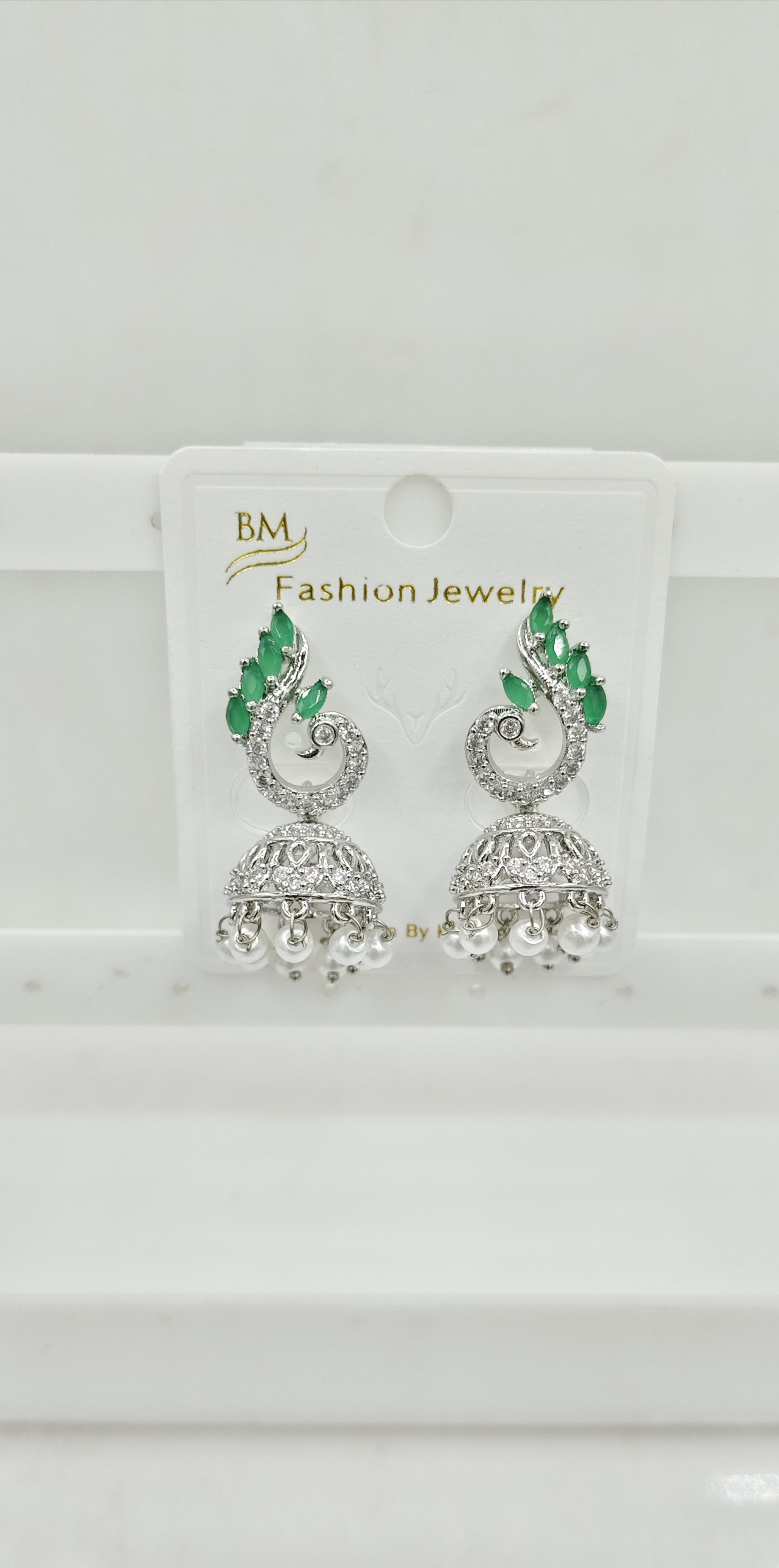 AD RODIUM COLOR JHUMKI - 21193 NX