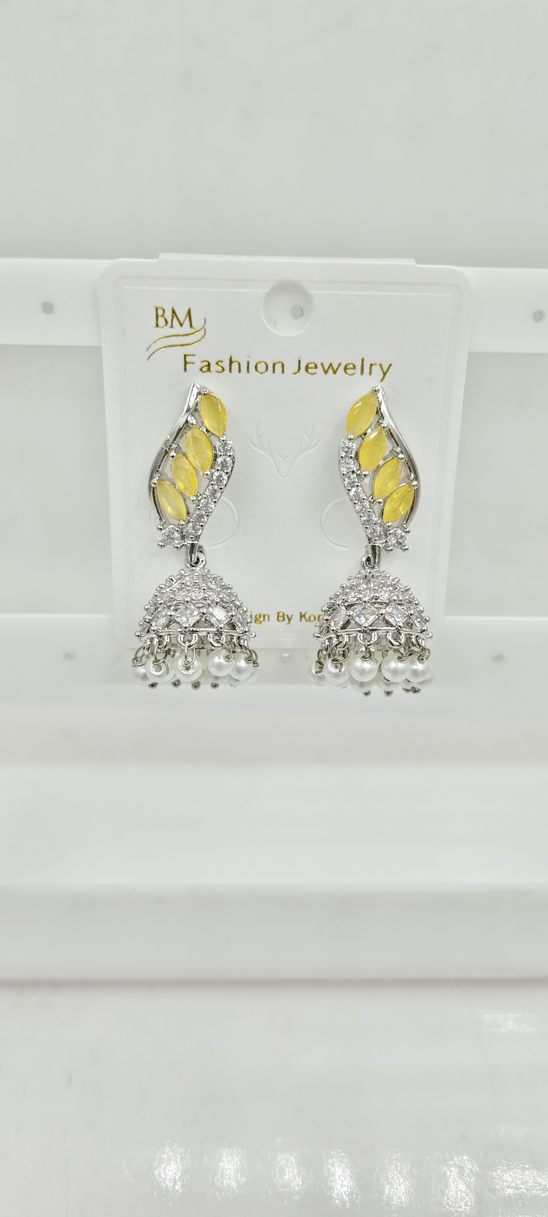 AD RODIUM COLOR JHUMKI - 21196 NX 