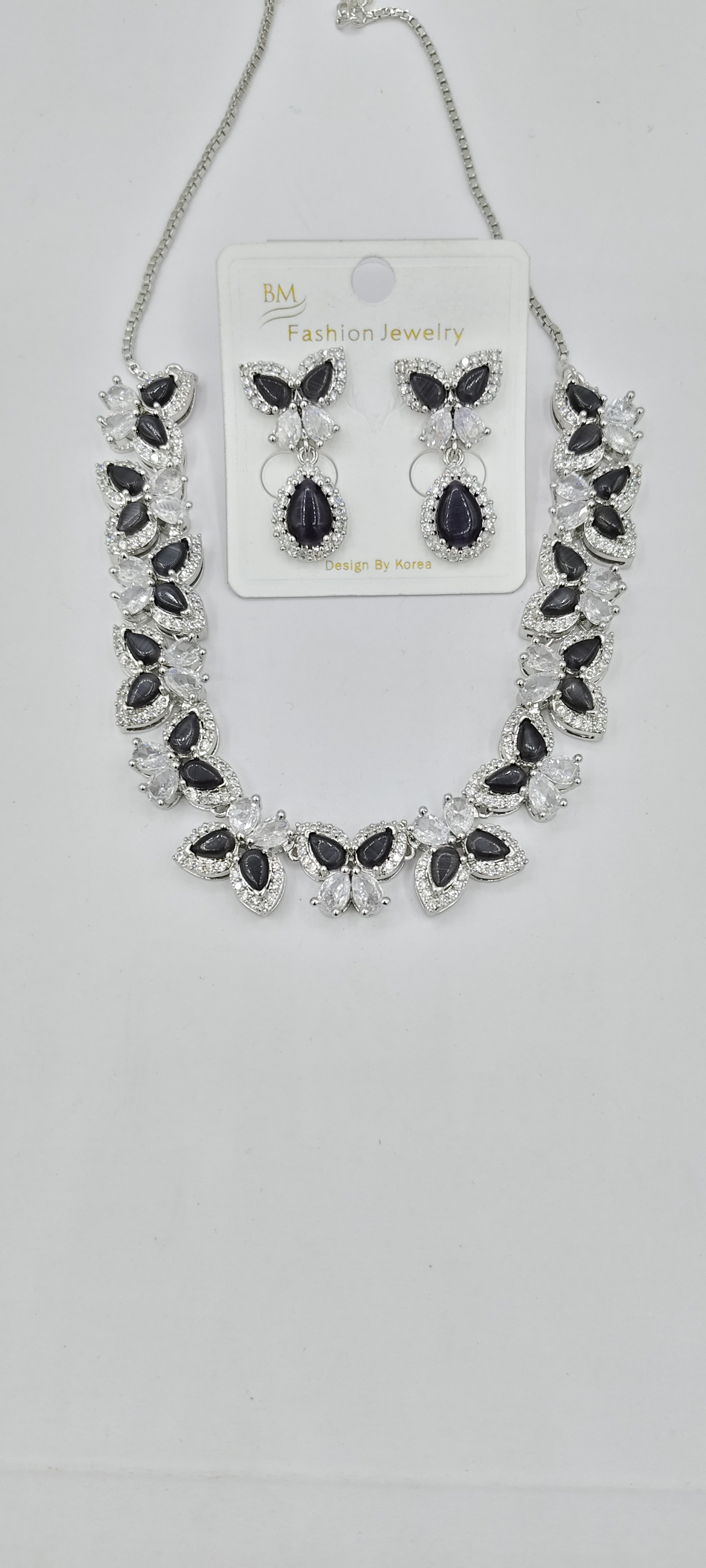 AD RODIUM WHITE CLR MONALISA LINK SET - 92105 NX