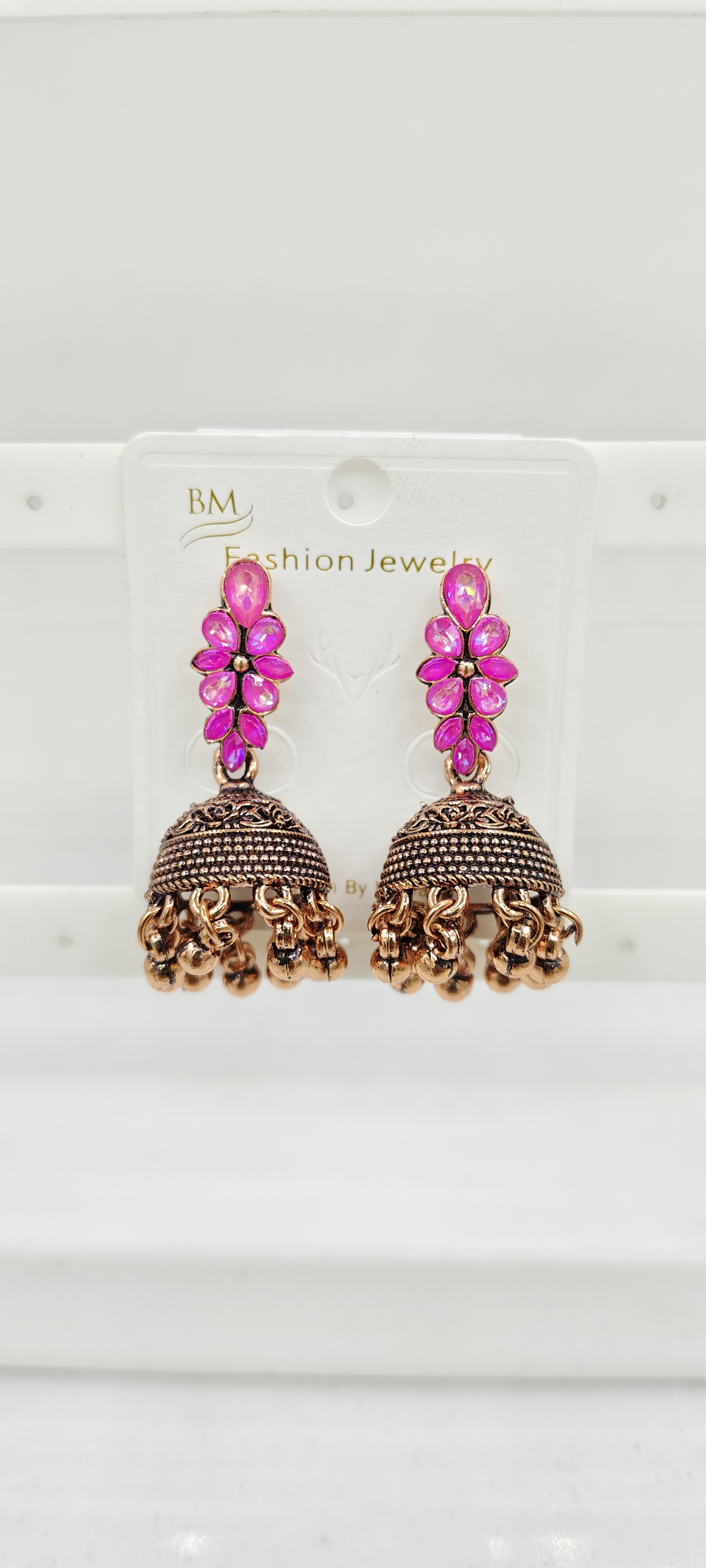 COPPER ANT ASSST BAJRI FITTING JHUMKI - 525261