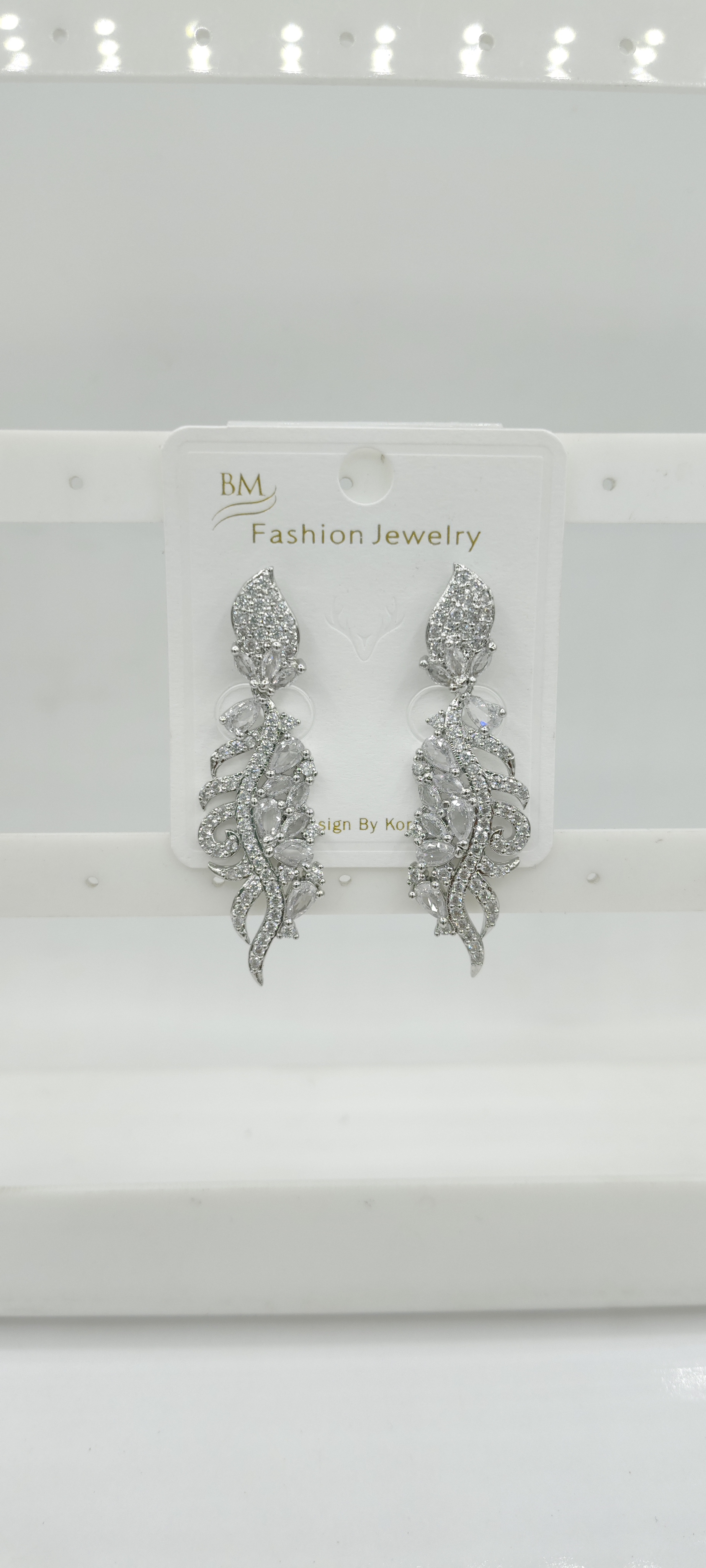 AD RODIUM WHITE EARRINGS - 51125 NX