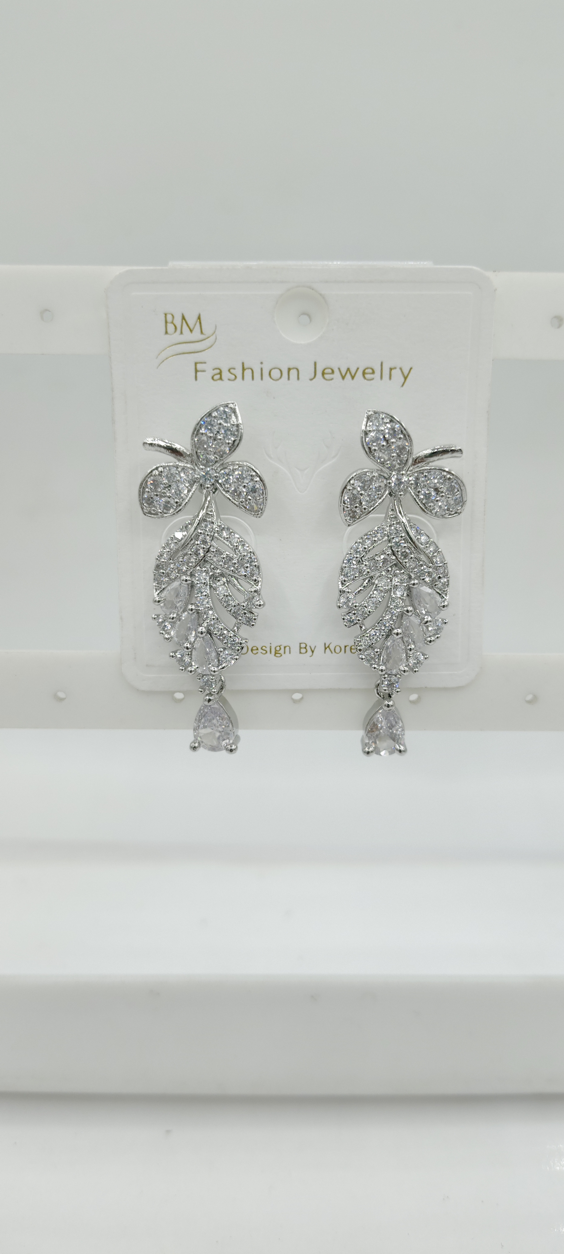 AD RODIUM WHITE EARRINGS - 51130 NX