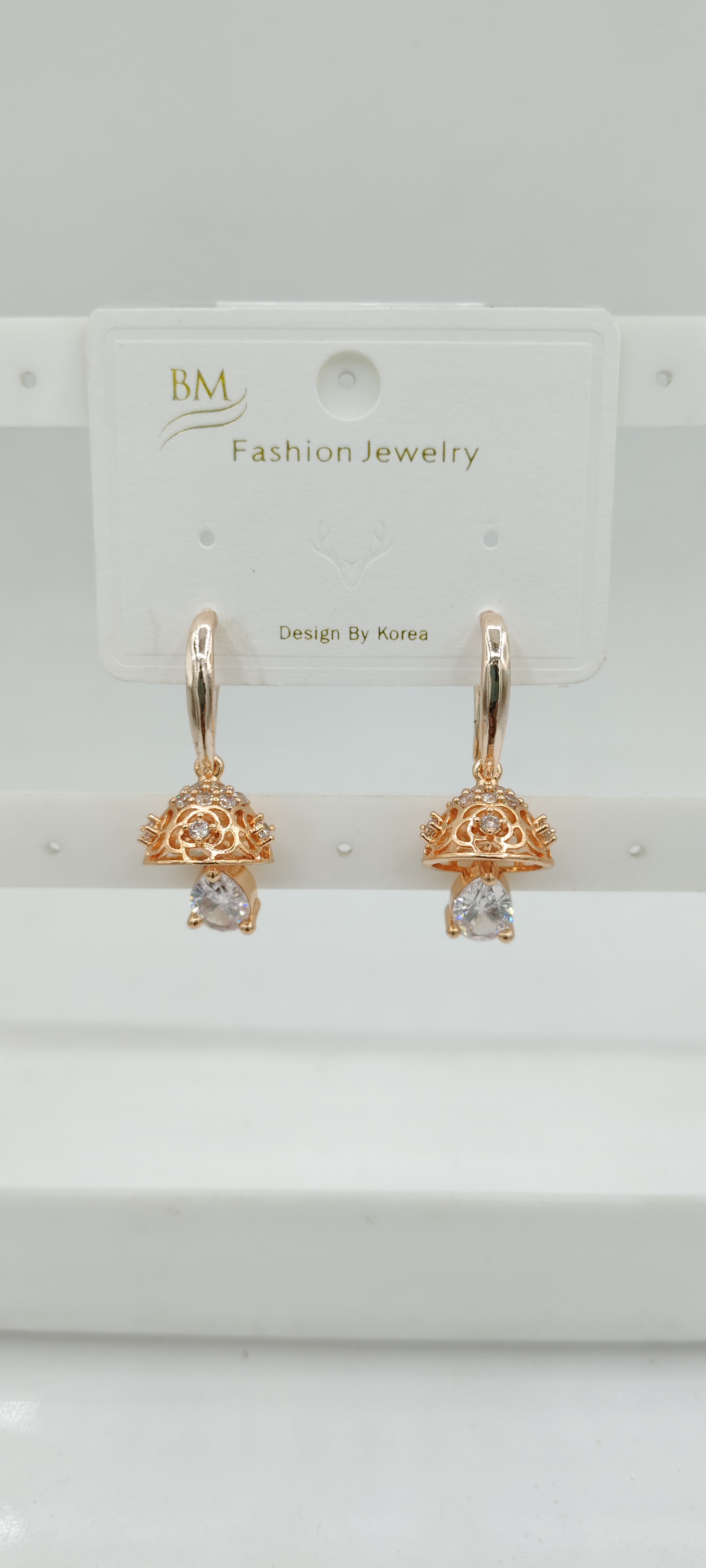 AD ROSE WHITE AKDA JHUMKI - 21488 NX