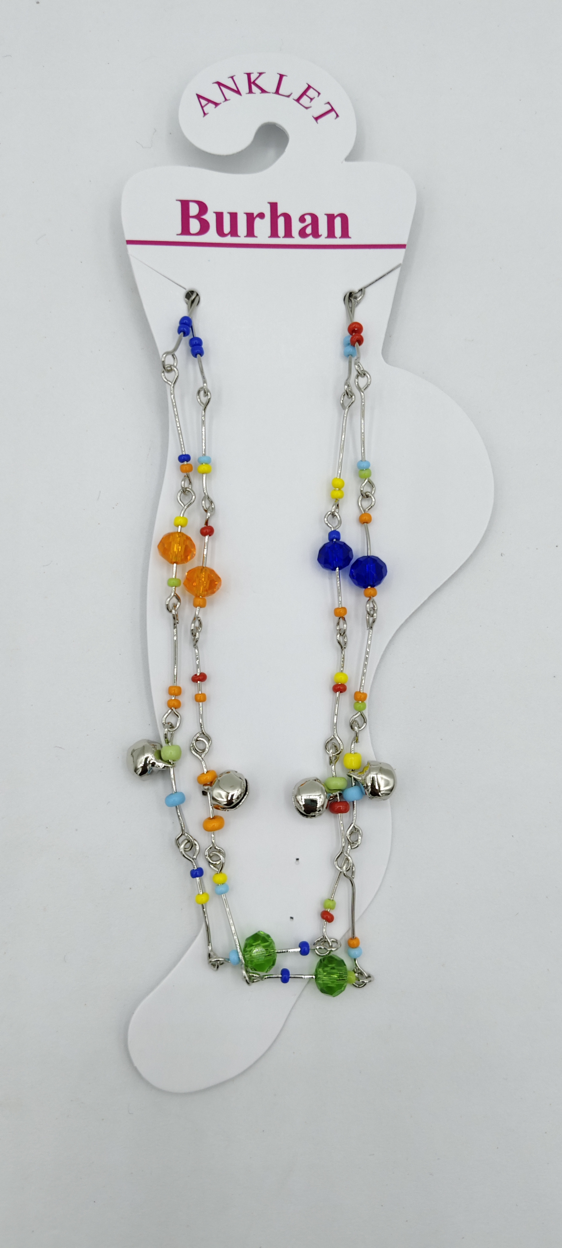 NICKEL MULTI BEADS PAYAL - 3287