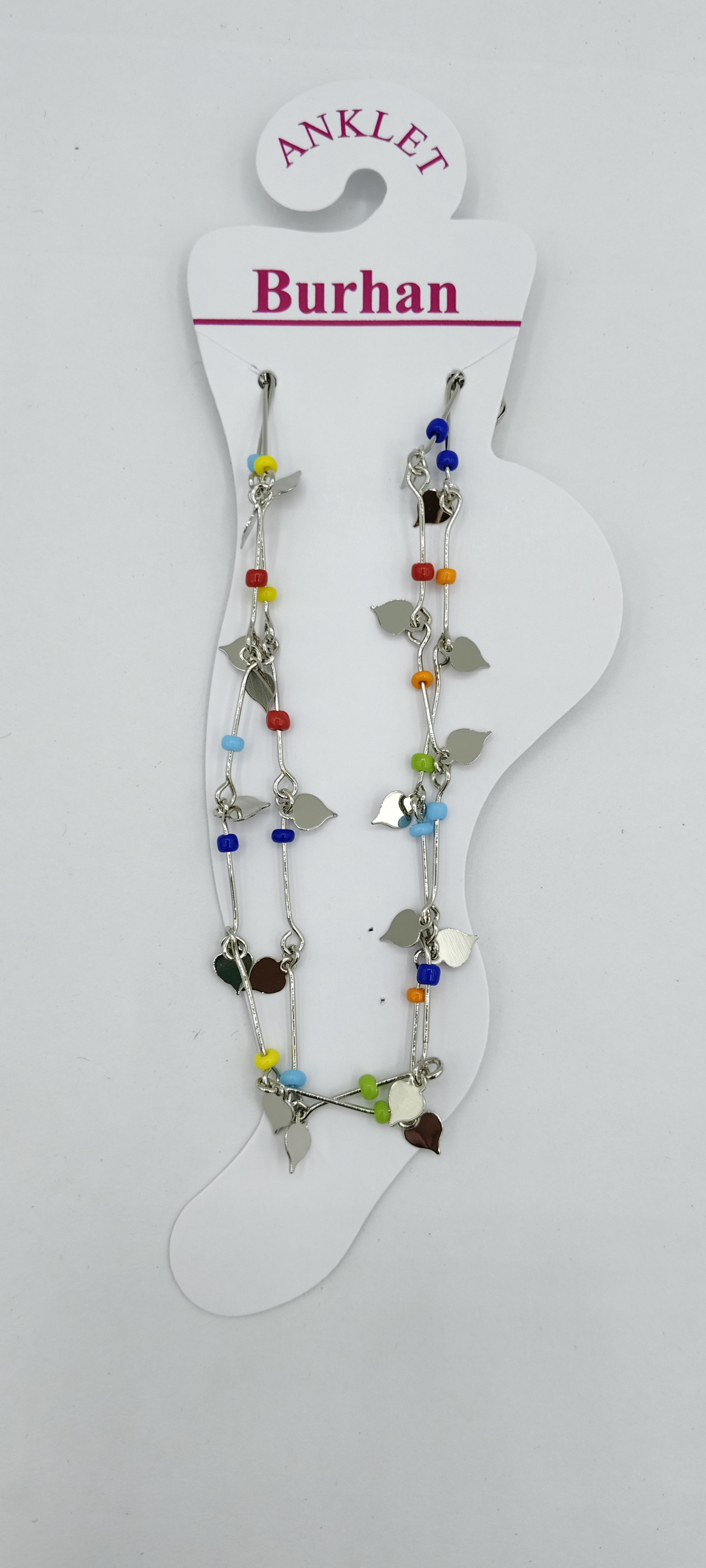 NICKEL MULTI BEADS PAYAL - 3274